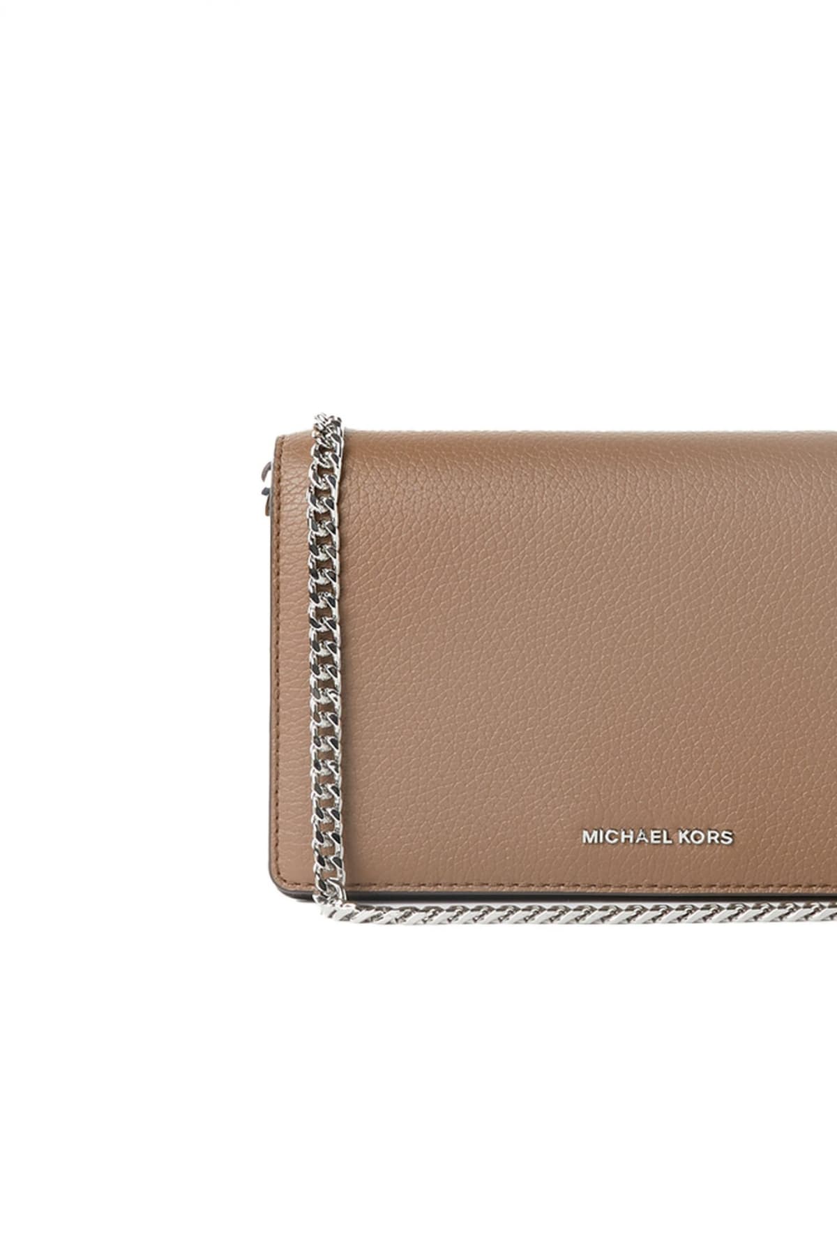 MICHAEL KORS ΤΣΑΝΤΑΚΙ CROSSBODY/ΩΜΟΥ JET SET ΑΛΥΣΙΔΑ LOGO ΣΚΟΥΡΟ ΜΠΕΖ