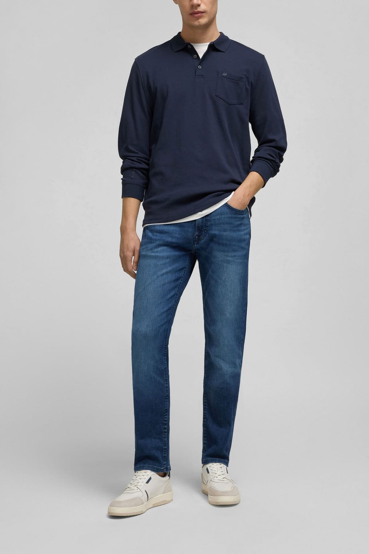 HECHTER ΠΑΝΤΕΛΟΝΙ JEANS H-XTENSION BELFORT REGULAR TAPERED 5-POCKET ΜΠΛΕ