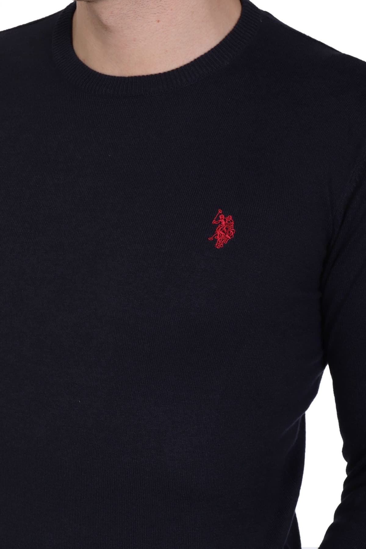 U.S.POLO ASSN ΠΛΕΚΤΟ CREW NECK LOGO LEON ΜΠΛΕ