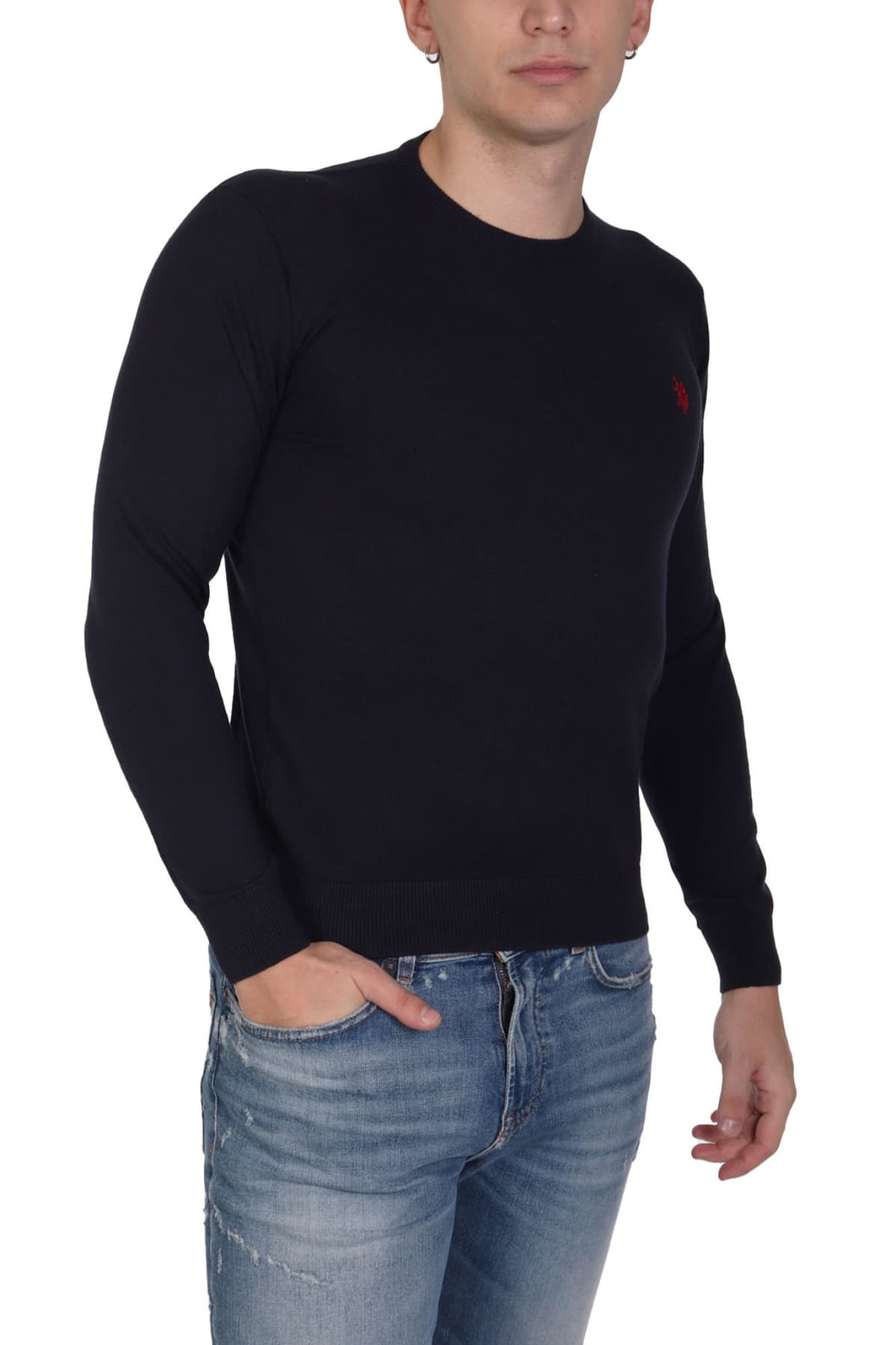 U.S.POLO ASSN ΠΛΕΚΤΟ CREW NECK LOGO LEON ΜΠΛΕ