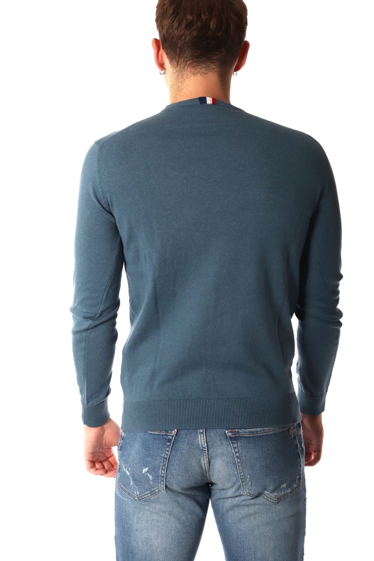 U.S.POLO ASSN ΠΛΕΚΤΟ CREW NECK LOGO LEON ΡΑΦ ΜΠΛΕ