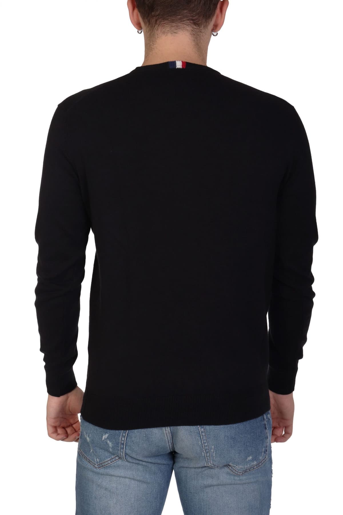 U.S.POLO ASSN ΠΛΕΚΤΟ CREW NECK LOGO LEON ΜΑΥΡΟ