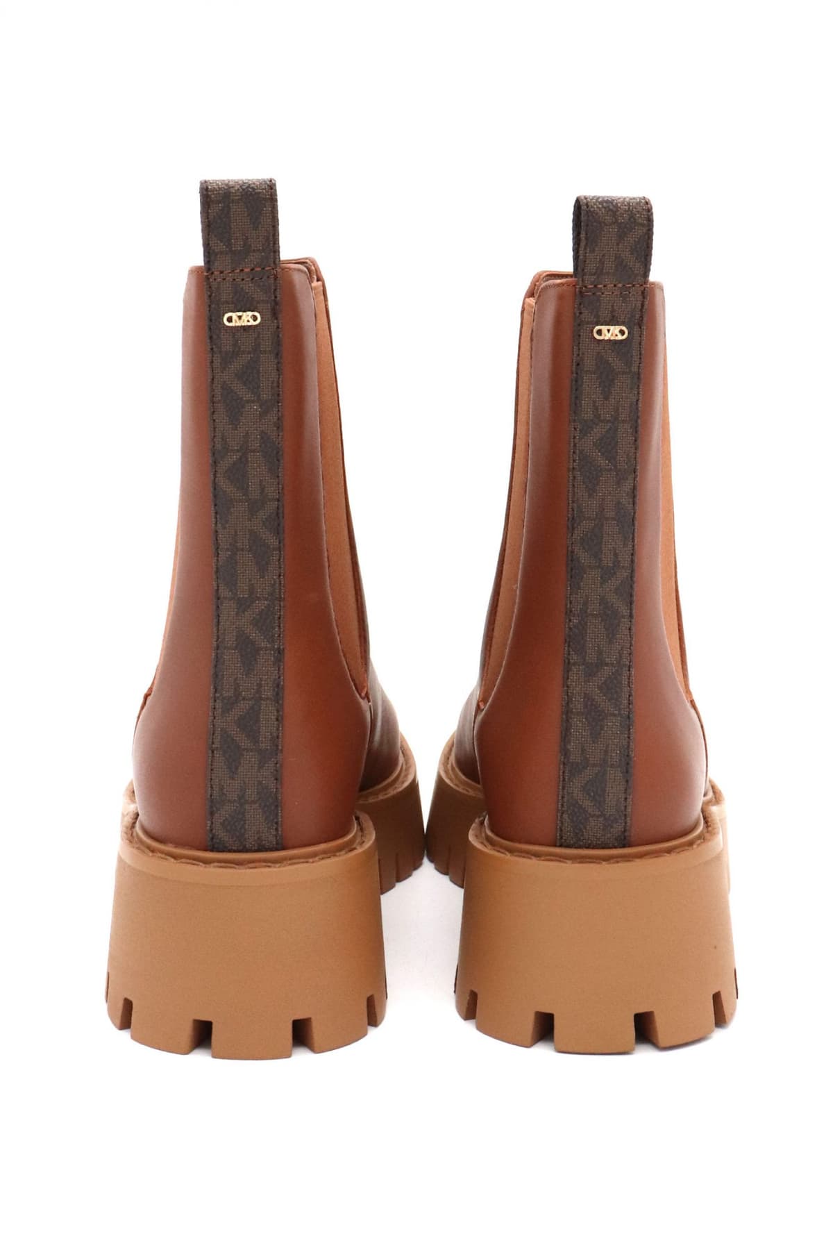 MICHAEL KORS ΠΑΠΟΥΤΣΙΑ ΜΠΟΤΑΚΙΑ ASHER FLAT BOOTIE LOGO KAΦΕ / ΤΑΜΠΑ