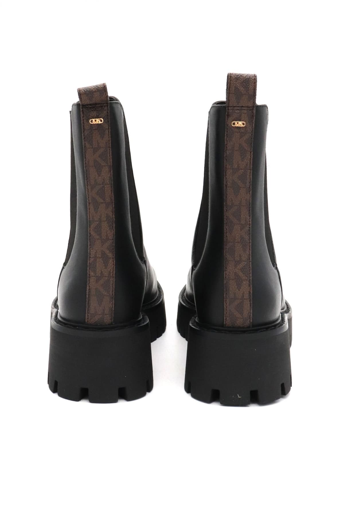 MICHAEL KORS ΠΑΠΟΥΤΣΙΑ ΜΠΟΤΑΚΙΑ ASHER FLAT BOOTIE LOGO KAΦΕ / MAYΡΟ