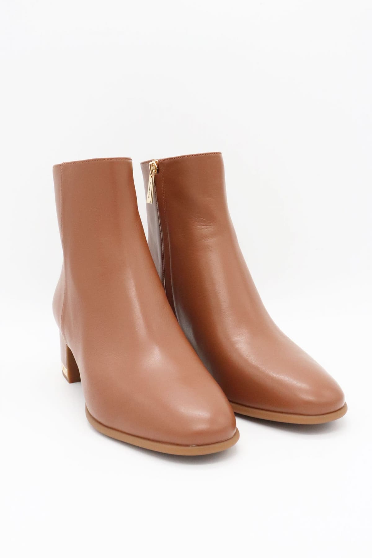 MICHAEL KORS ΠΑΠΟΥΤΣΙΑ ΜΠΟΤΑΚΙΑ JUNE FLEX MID ΦΕΡΜΟΥΑΡ ΜΕΤΑΛΛΙΚΟ LOGO TAΜΠΑ