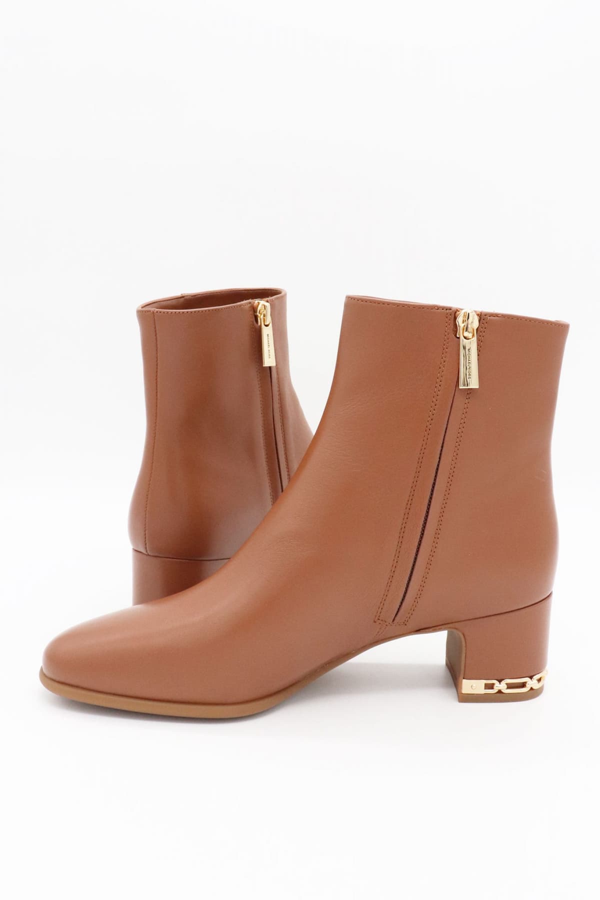 MICHAEL KORS ΠΑΠΟΥΤΣΙΑ ΜΠΟΤΑΚΙΑ JUNE FLEX MID ΦΕΡΜΟΥΑΡ ΜΕΤΑΛΛΙΚΟ LOGO TAΜΠΑ