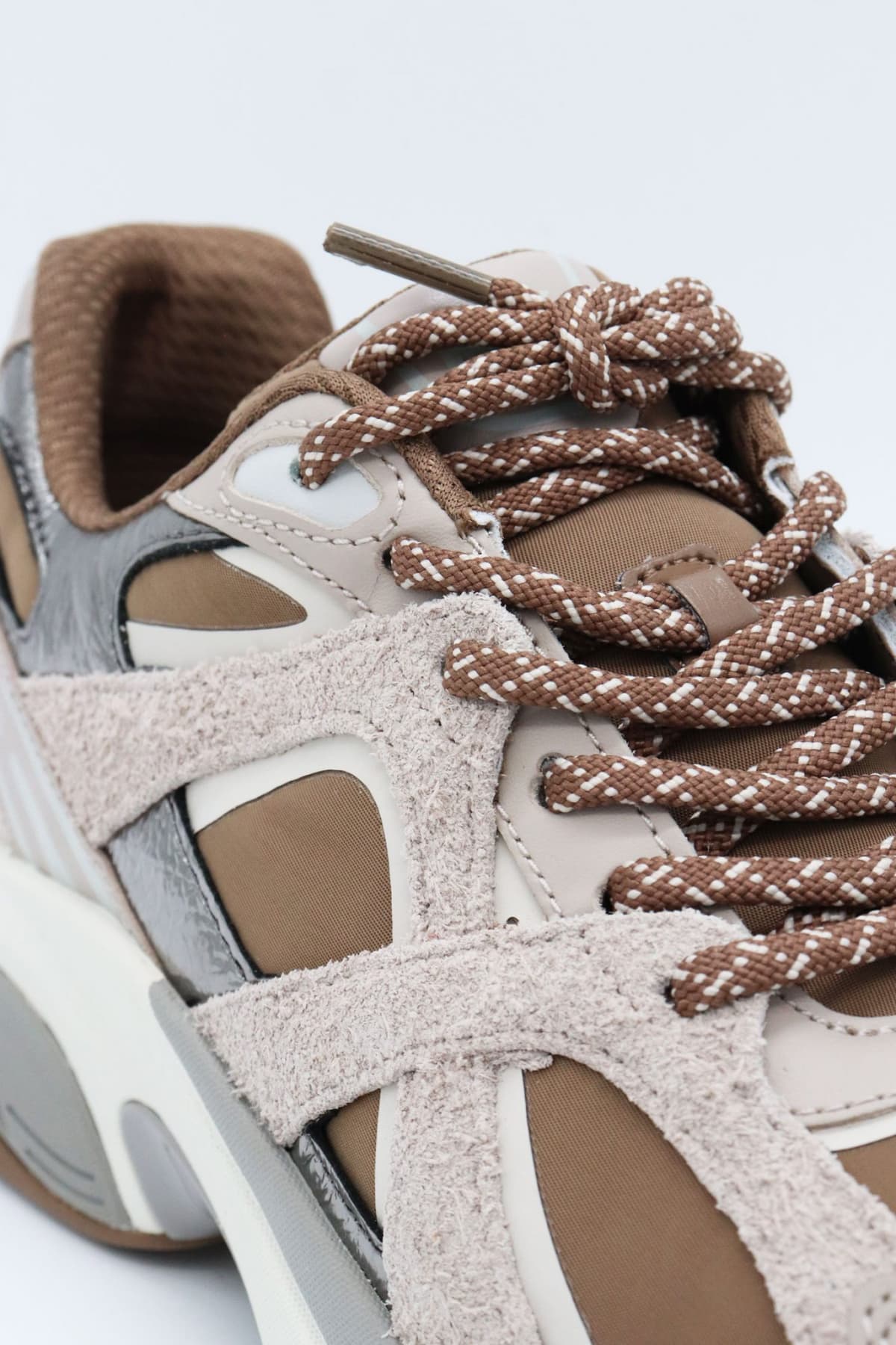 MICHAEL KORS ΠΑΠΟΥΤΣΙΑ SNEAKERS LEO TRAINER ΠΟΛΥΧΡΩΜΟ LOGO ΡΟΖ/ΜΠΕΖ/ΚΑΦΕ