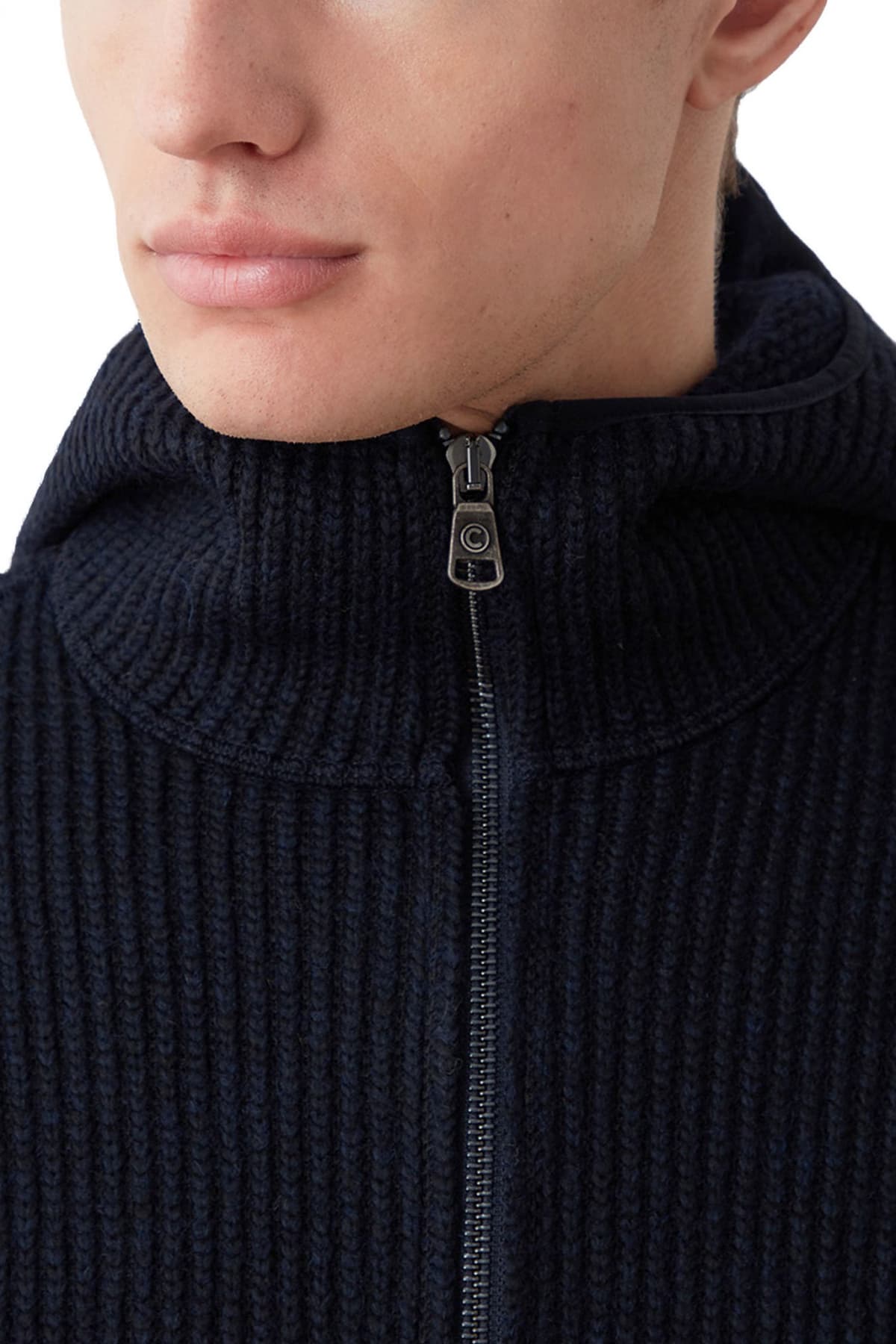 COLMAR ΠΛΕΚΤΟ ZIPHOOD LOGO LAW ΜΠΛΕ