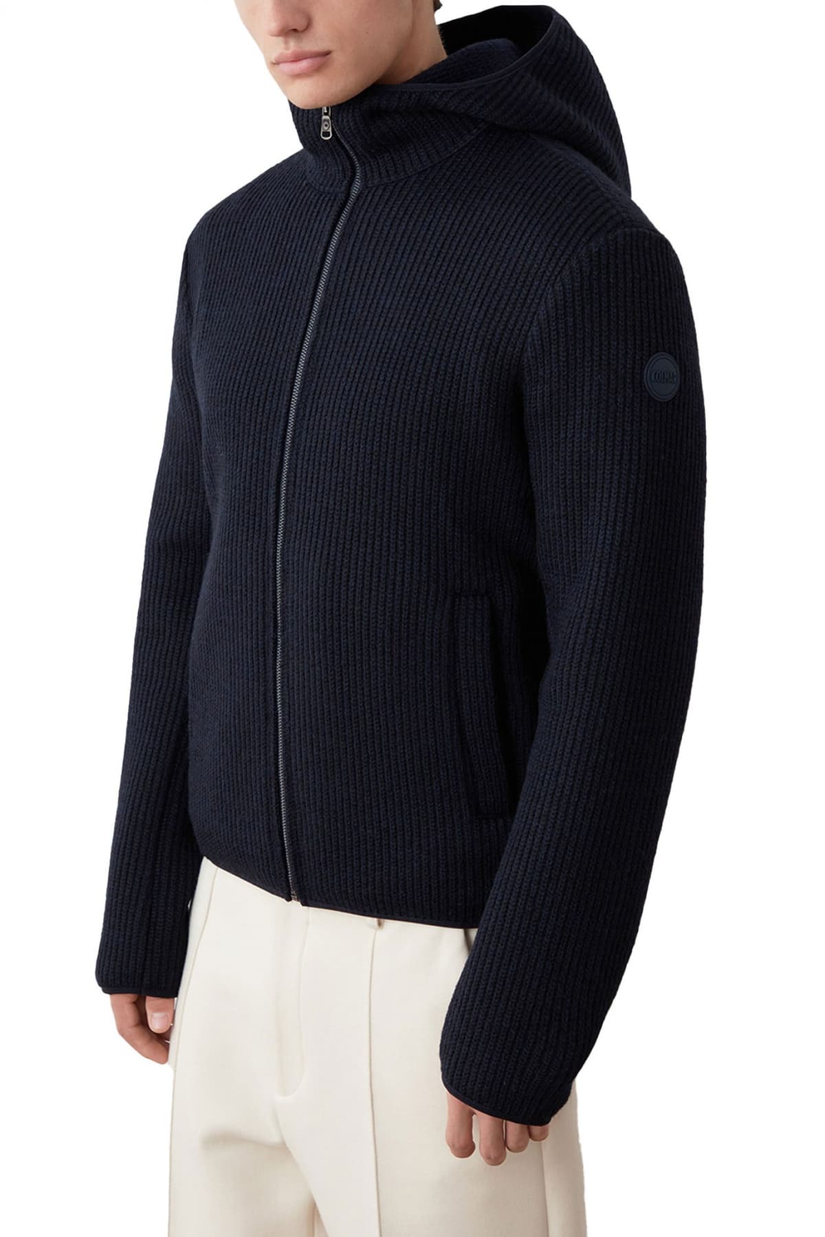 COLMAR ΠΛΕΚΤΟ ZIPHOOD LOGO LAW ΜΠΛΕ