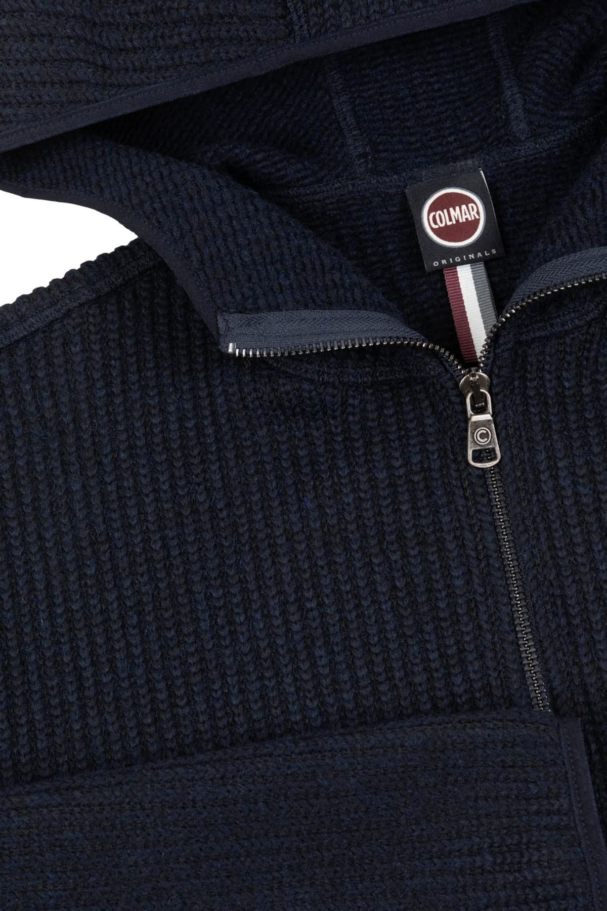 COLMAR ΠΛΕΚΤΟ ZIPHOOD LOGO LAW ΜΠΛΕ