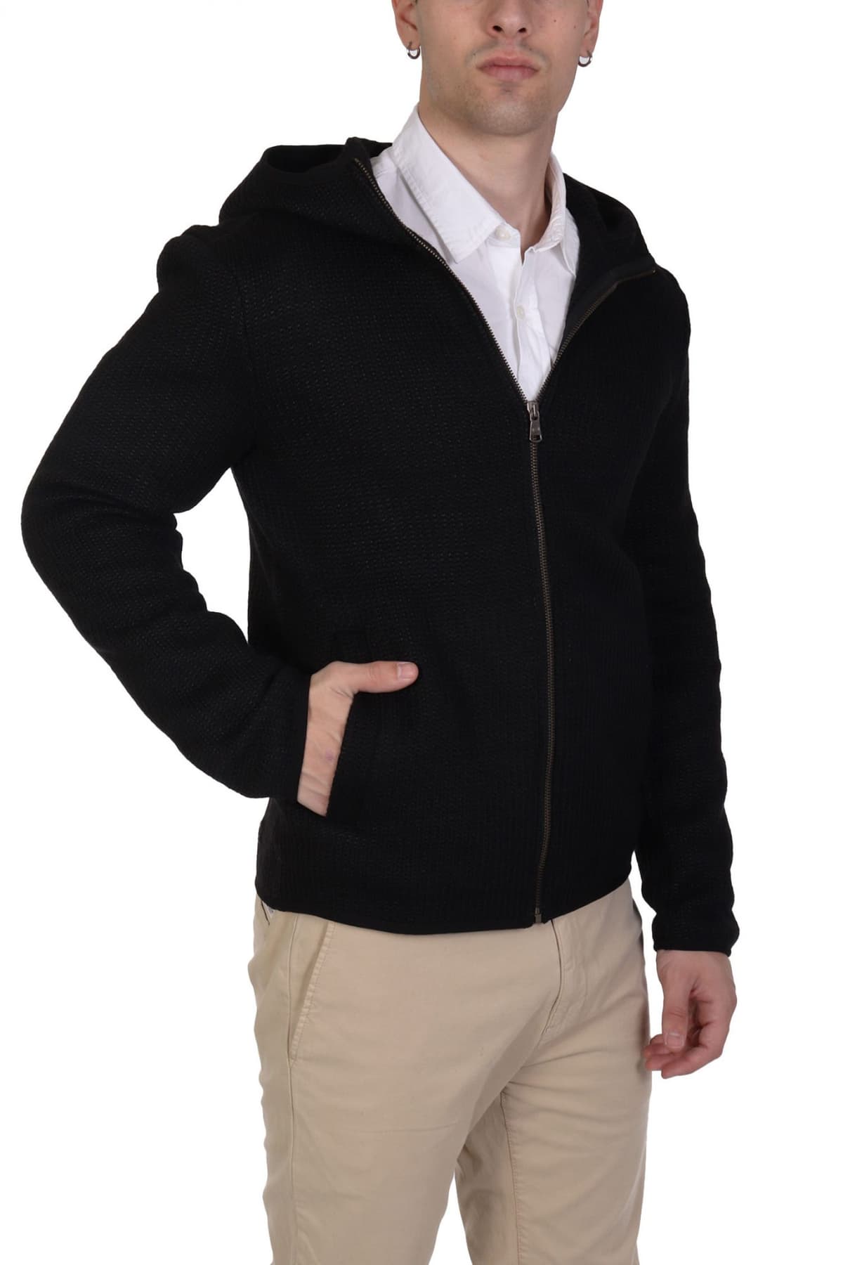 COLMAR ΠΛΕΚΤΟ ZIPHOOD LOGO LAW ΜΑΥΡΟ