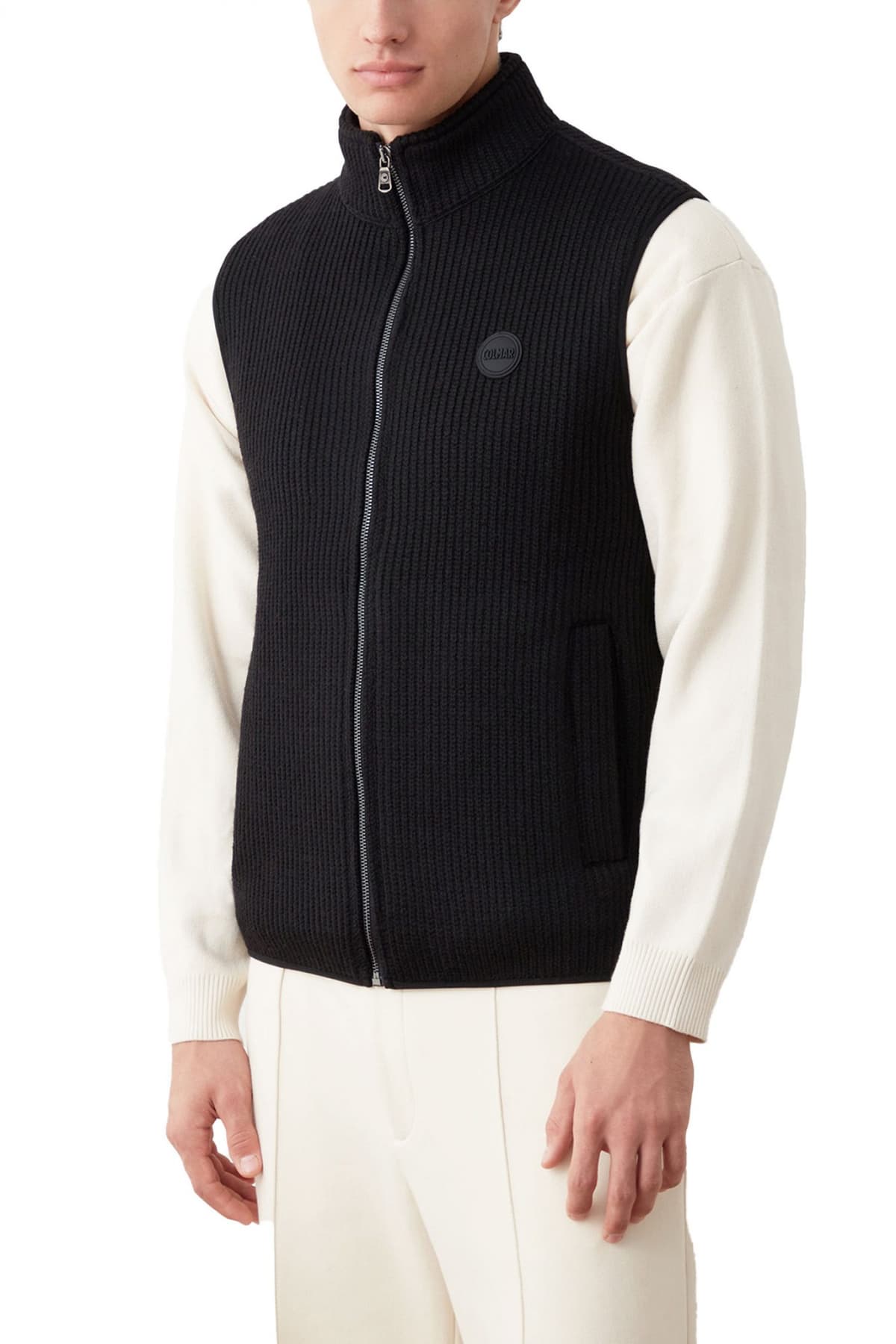 COLMAR ΠΛΕΚΤΟ ΑΜΑΝΙΚΟ FULL ZIP LOGO ΜΠΛΕ