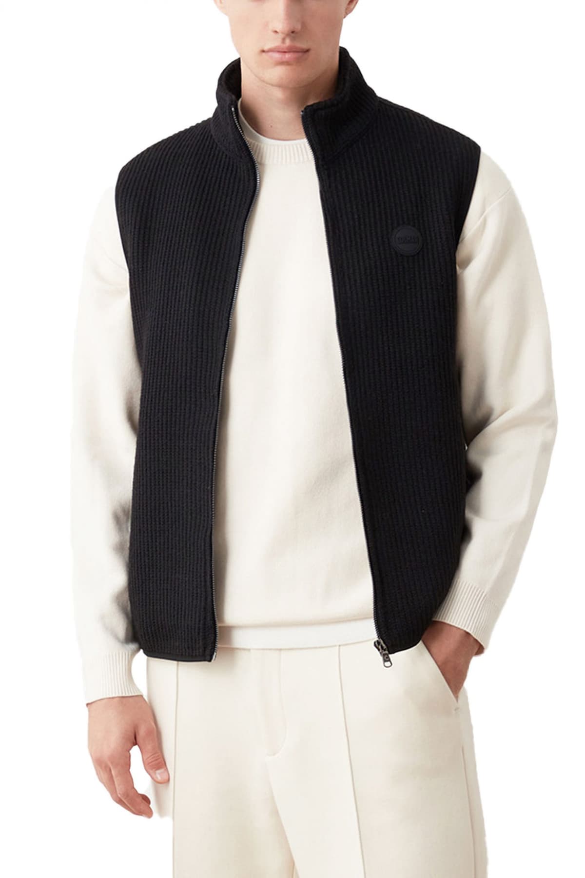 COLMAR ΠΛΕΚΤΟ ΑΜΑΝΙΚΟ FULL ZIP LOGO ΜΠΛΕ