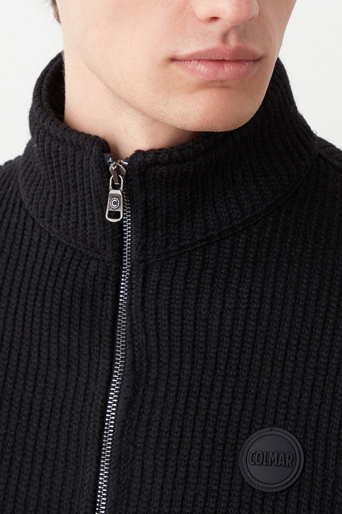 COLMAR ΠΛΕΚΤΟ ΑΜΑΝΙΚΟ FULL ZIP LOGO ΜΠΛΕ