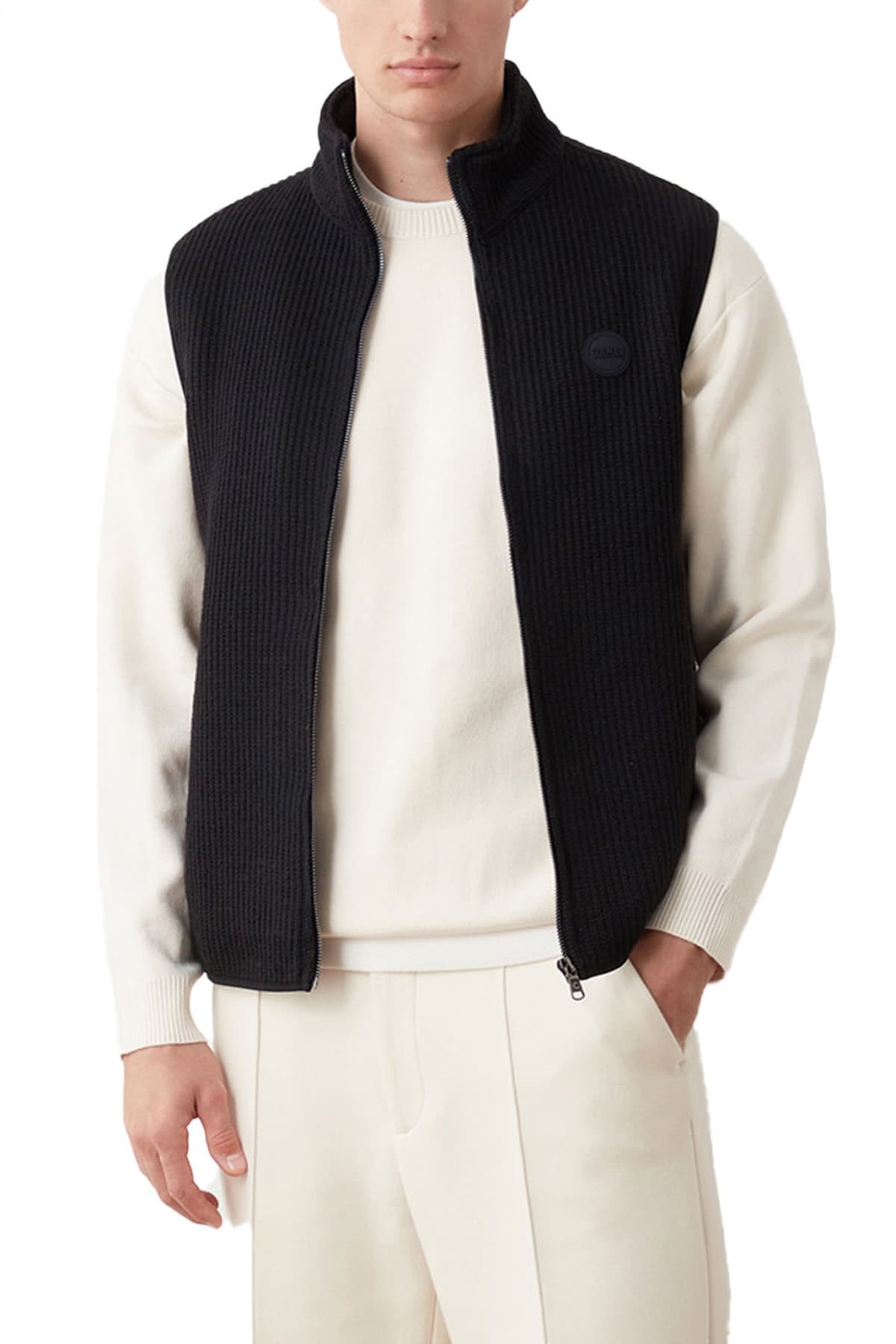 COLMAR ΠΛΕΚΤΟ ΑΜΑΝΙΚΟ FULL ZIP LOGO ΜΑΥΡΟ