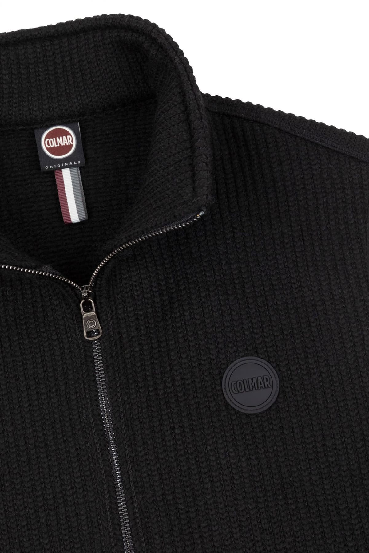 COLMAR ΠΛΕΚΤΟ ΑΜΑΝΙΚΟ FULL ZIP LOGO ΜΑΥΡΟ