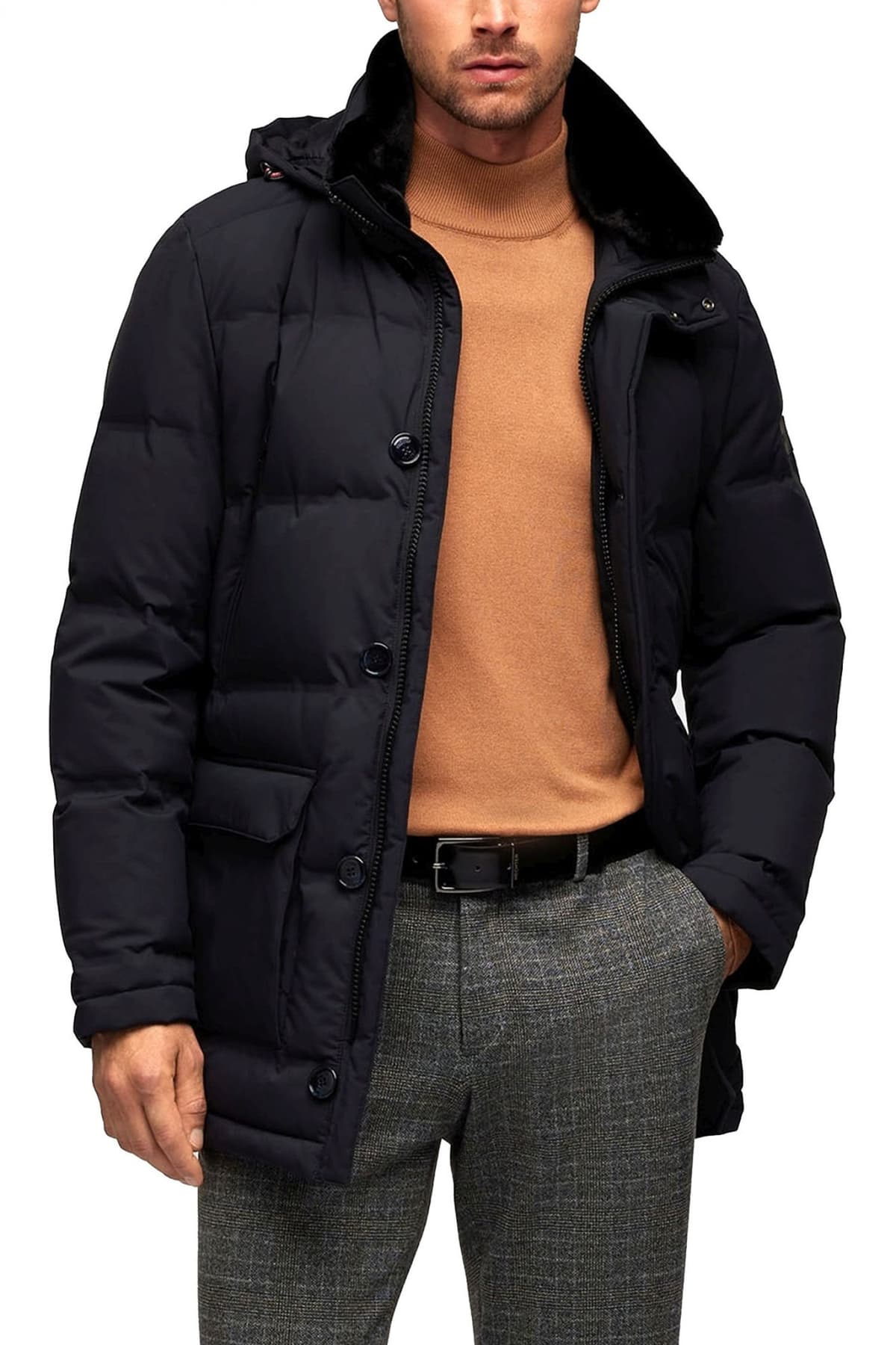 HECTER ΜΠΟΥΦΑΝ ΦΟΥΣΚΩΤΟ PARKA ΜΕ ΑΠΟΣΠΩΜΕΝΗ ΚΟΥΚΟΥΛΑ ΜΑΥΡΟ