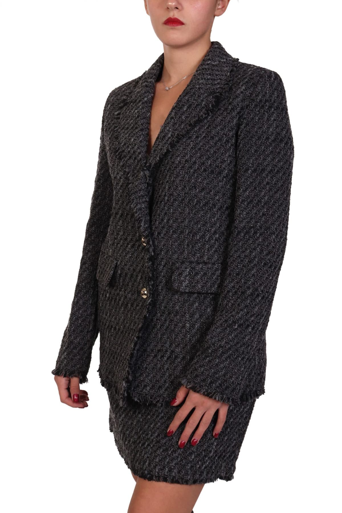 MARELLA EMME ΣΑΚΑΚΙ MARIO ΠΛΕΚΤΟ ΞΕΦΤΙΑ GLITTER ΣΚΟΥΡΟ ΓΚΡΙ