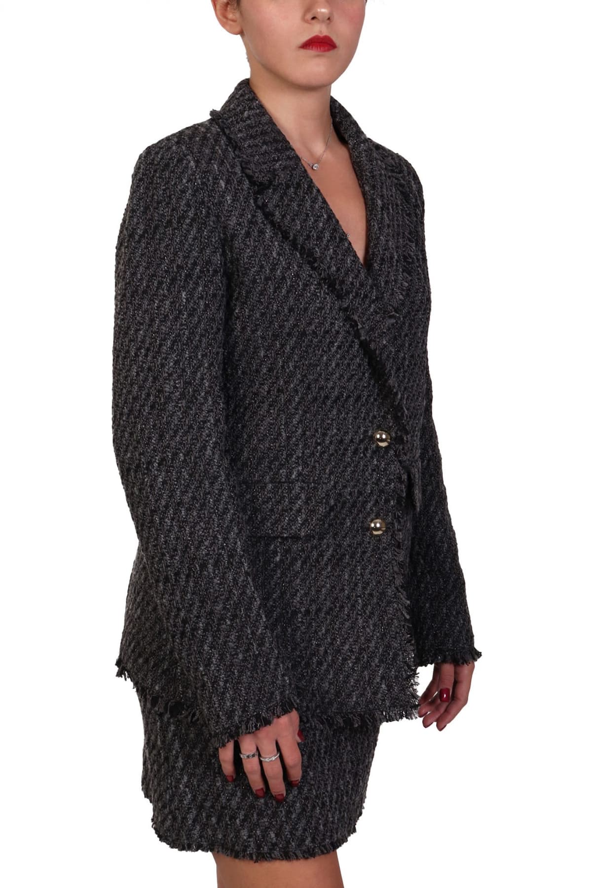 MARELLA EMME ΣΑΚΑΚΙ MARIO ΠΛΕΚΤΟ ΞΕΦΤΙΑ GLITTER ΣΚΟΥΡΟ ΓΚΡΙ