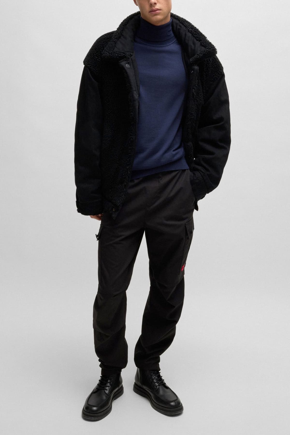 HUGO ΠΛΕΚΤΟ TURTLENECK SAN THOMAS-M ΜΠΛΕ