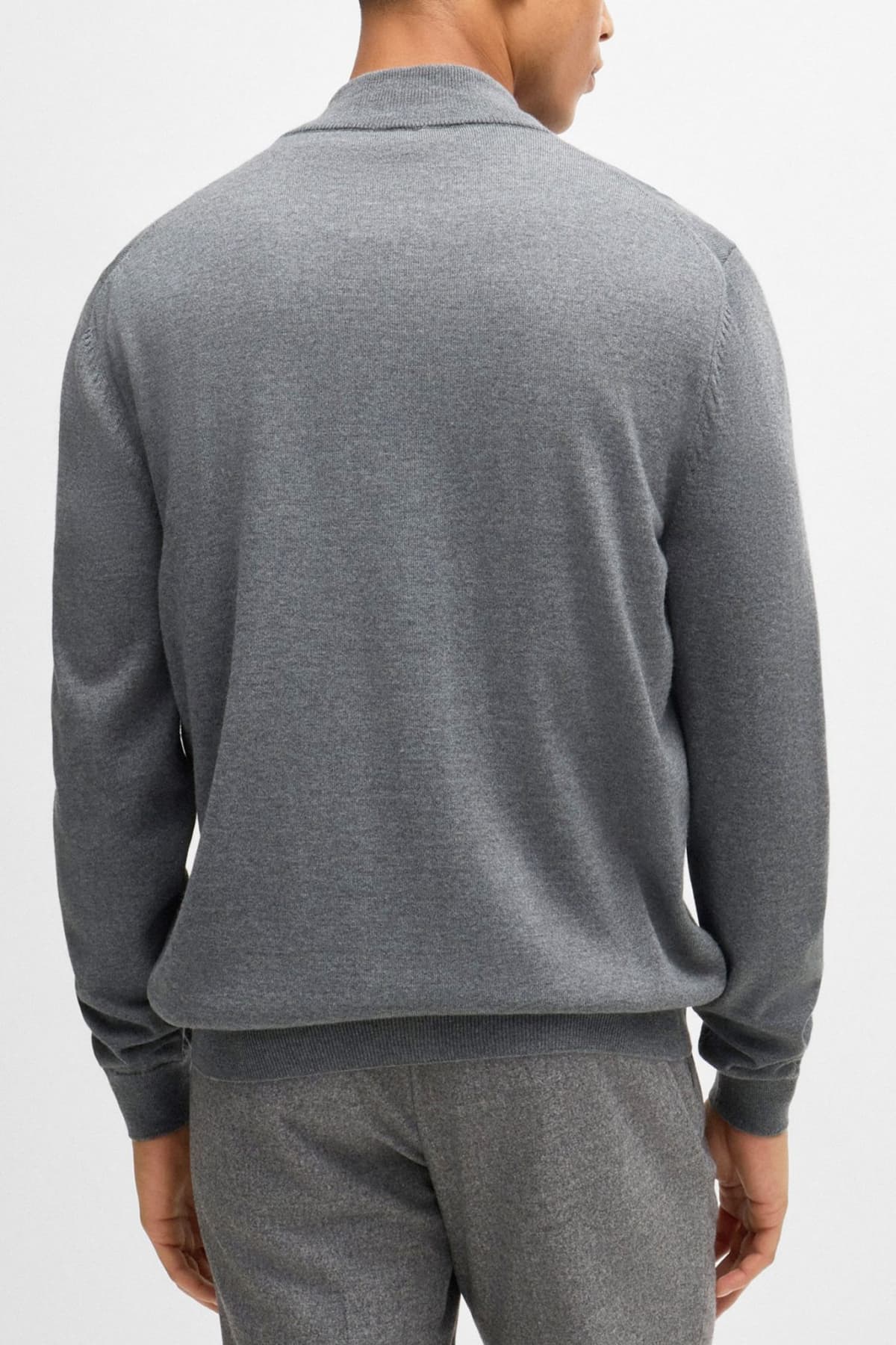 BOSS ΠΛΕΚΤΟ FULL ZIP BALONSO-L ΓΚΡΙ