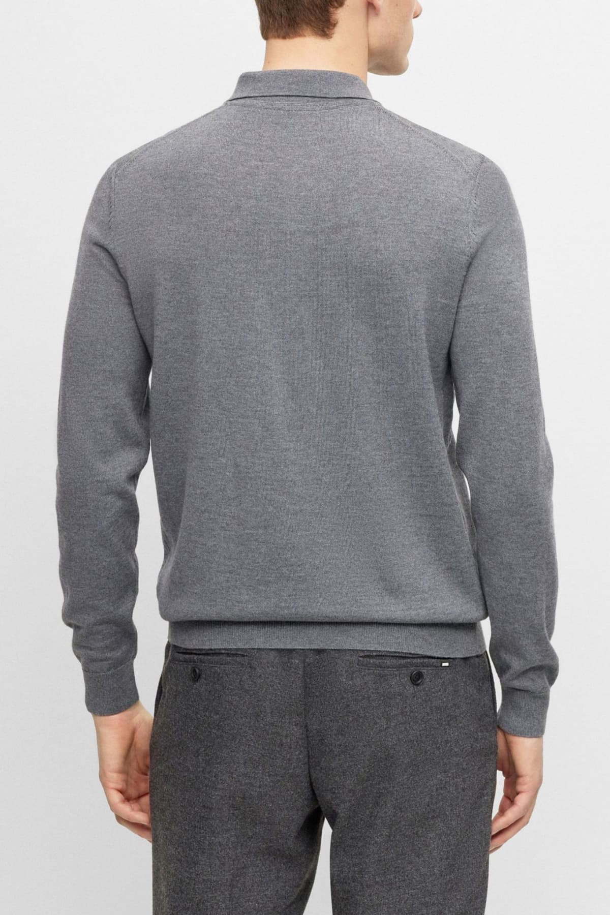 BOSS POLO ΠΛΕΚΤΟ BONO-L ΓΚΡΙ