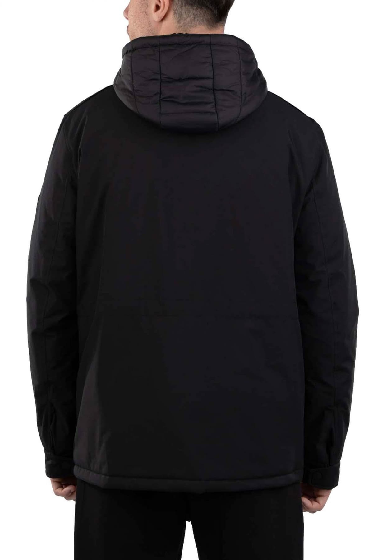 KARL LAGERFELD ΜΠΟΥΦΑΝ JACKET HOODIE LOGO ΜΑΥΡΟ