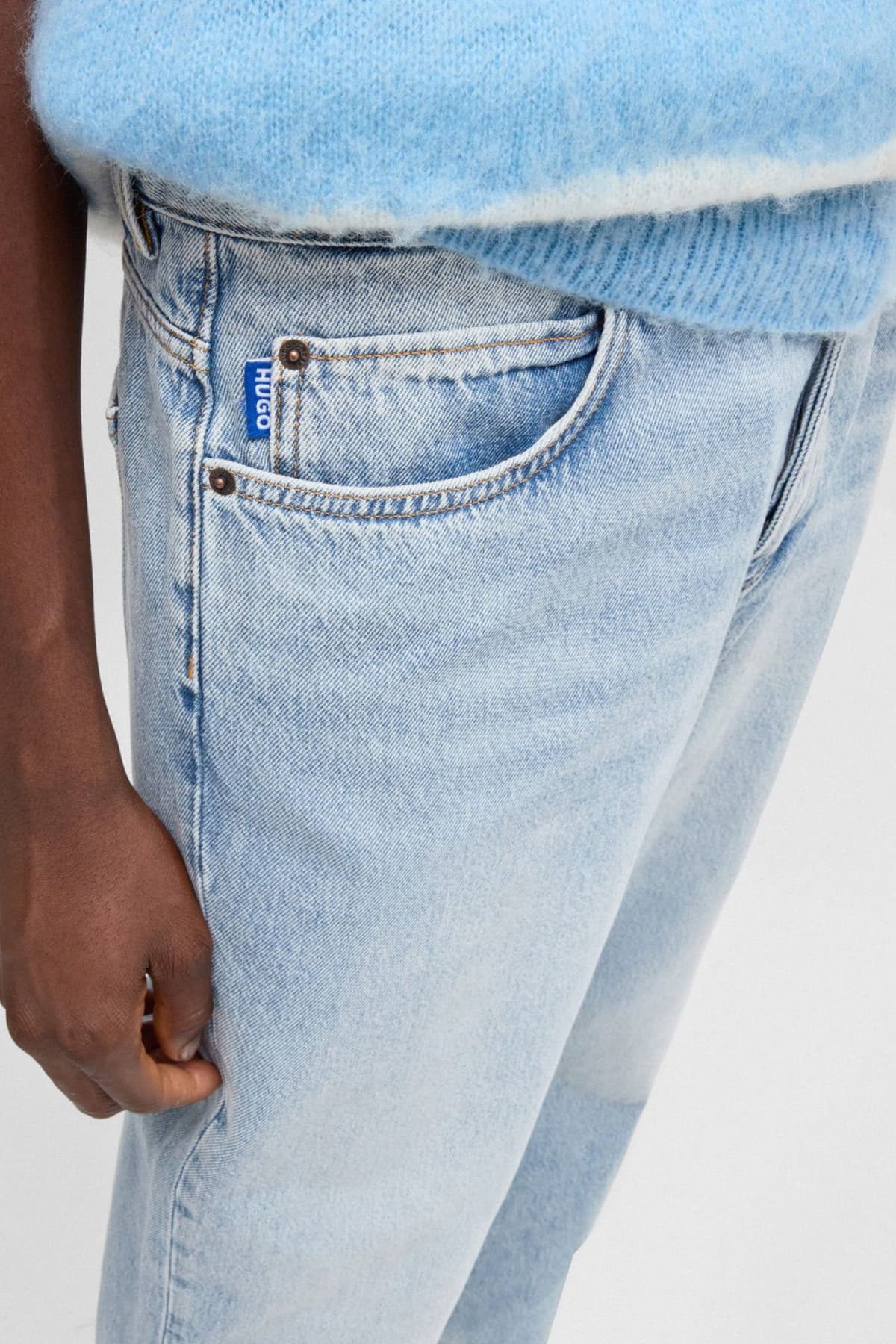 HUGO BLUE ΠΑΝΤΕΛΟΝΙ JEANS NATE BAGGY ΑΝΟΙΧΤΟ ΜΠΛΕ