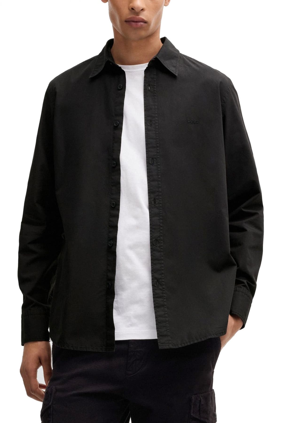 BOSS CASUAL ΠΟΥΚΑΜΙΣΟ REGULAR FIT RELEGANT 6 M ΜΑΥΡΟ