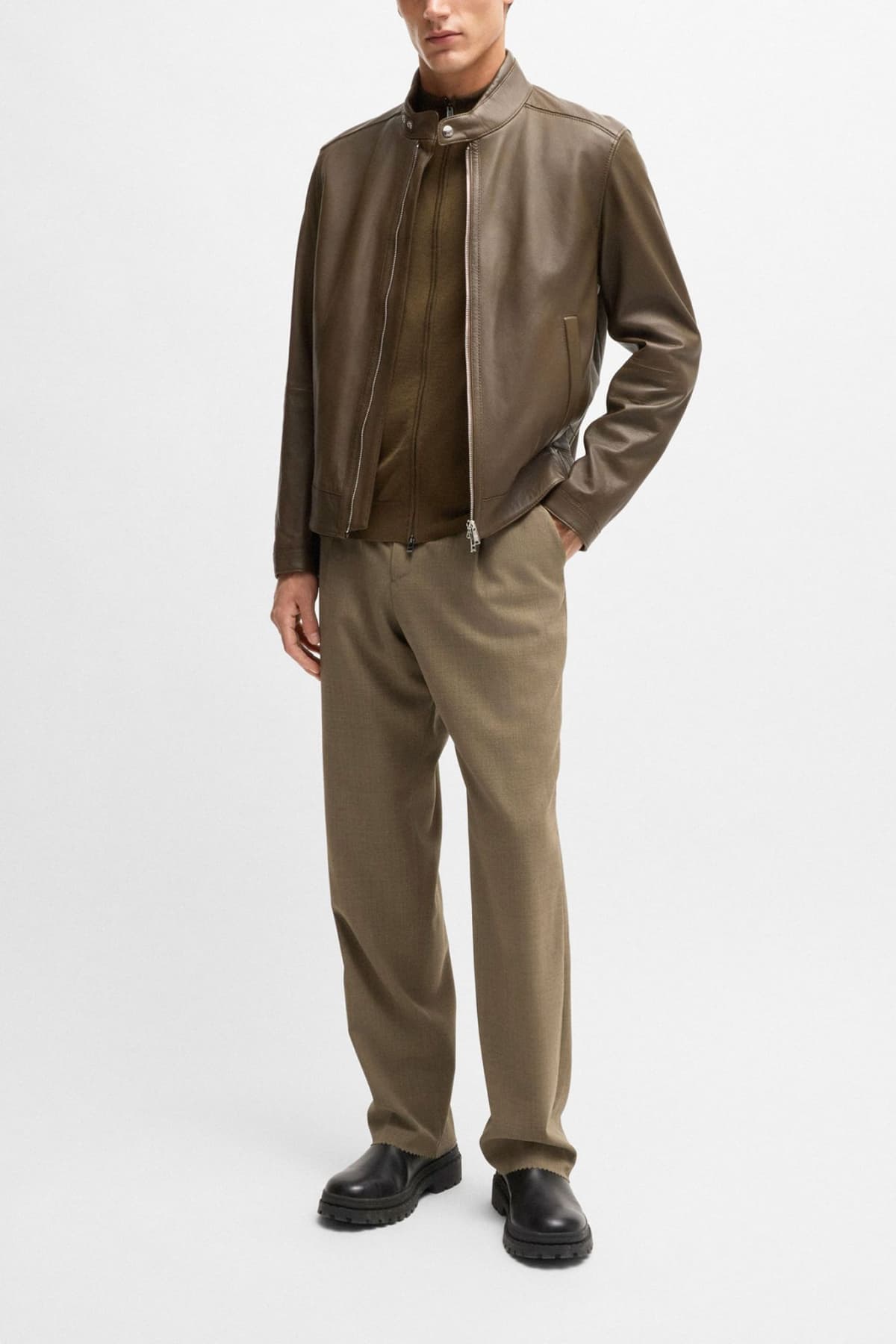 BOSS ΜΠΟΥΦΑΝ ΔΕΡΜΑ H-MANSELL2 ΧΑΚΙ