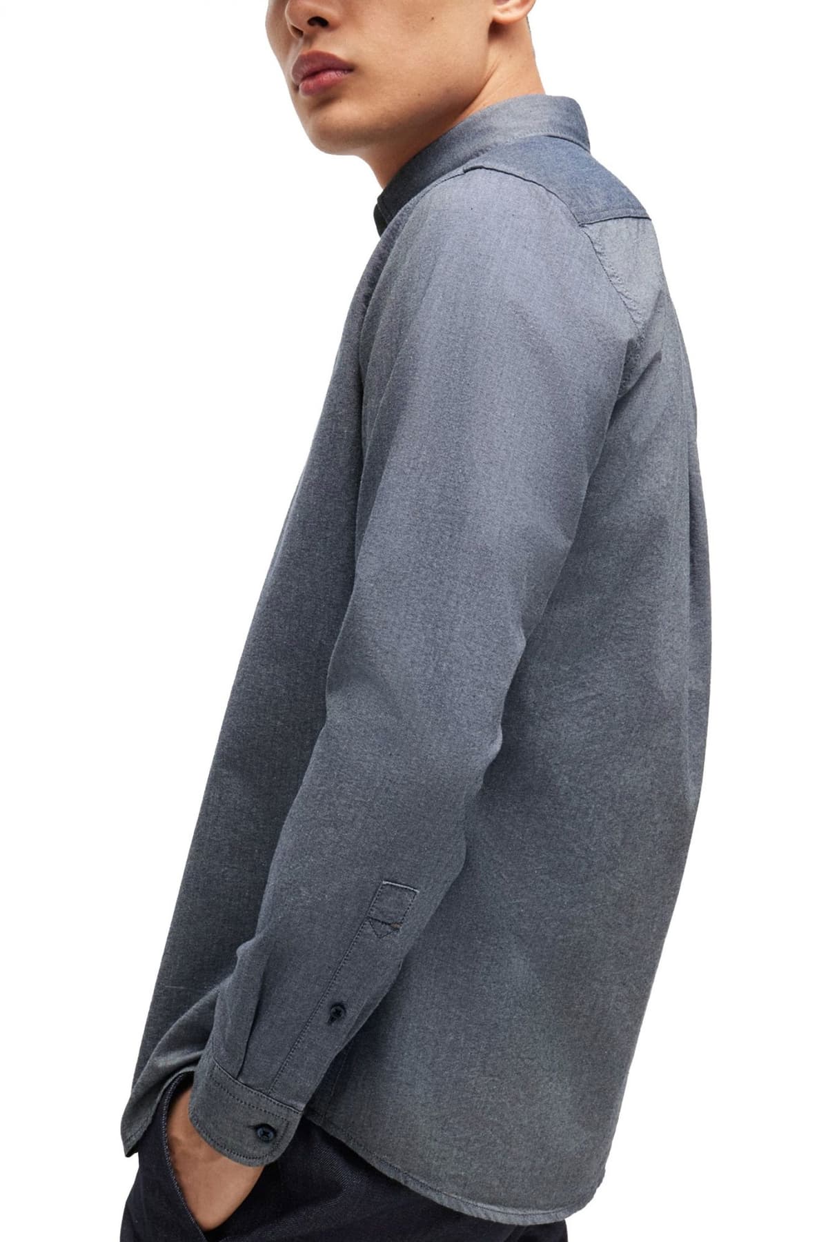 BOSS CASUAL ΠΟΥΚΑΜΙΣΟ BUTTON DOWN REGULAR FIT RICKERT M ΜΠΛΕ