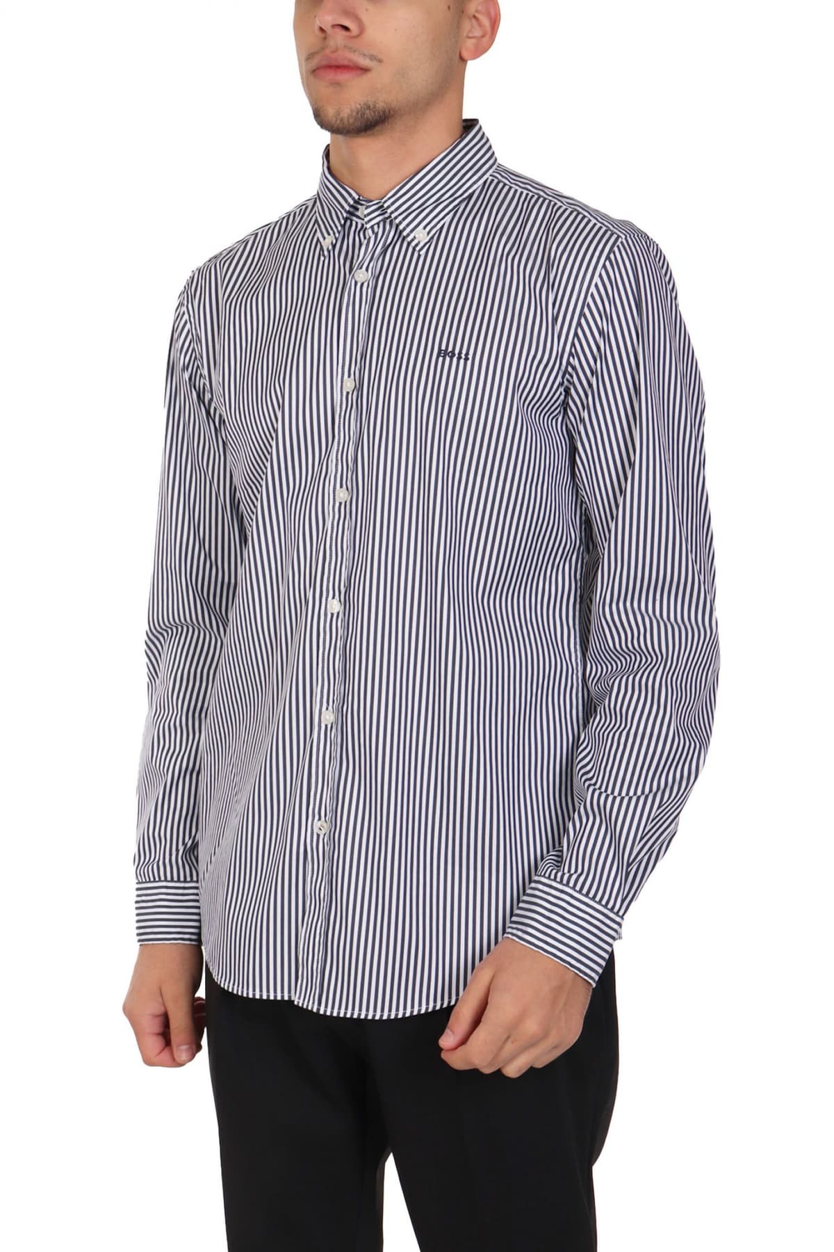 BOSS ΠΟΥΚΑΜΙΣΟ ΡΙΓΕ BUTTON DOWN SLIM FT STRETCH H-ROAN-BD-E-C1-243 ΜΠΛΕ