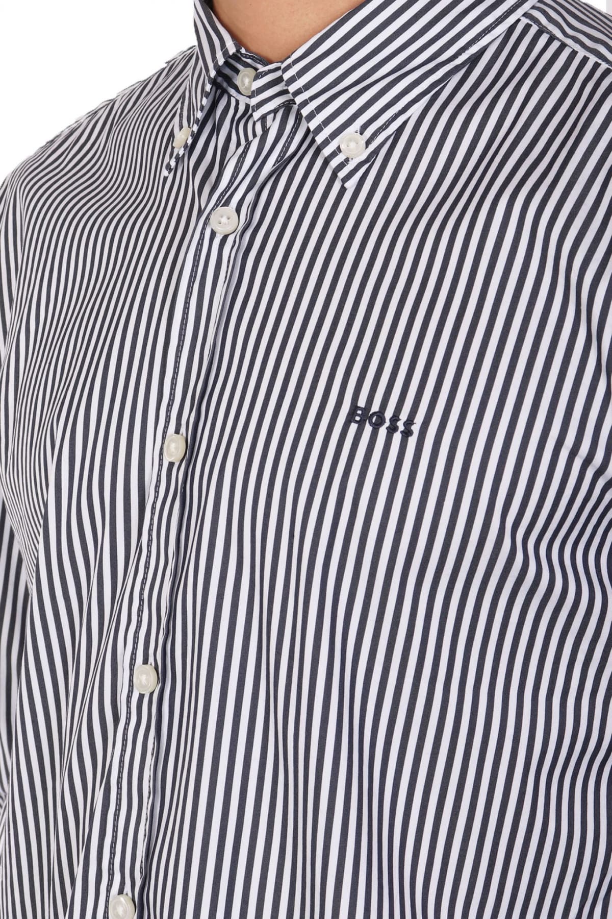 BOSS ΠΟΥΚΑΜΙΣΟ ΡΙΓΕ BUTTON DOWN SLIM FT STRETCH H-ROAN-BD-E-C1-243 ΜΠΛΕ