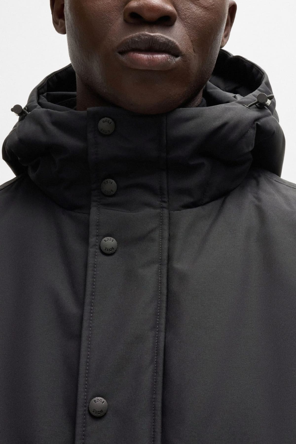 BOSS CASUAL ΜΠΟΥΦΑΝ BOMBER HOODIE OSIS ΜΑΥΡΟ