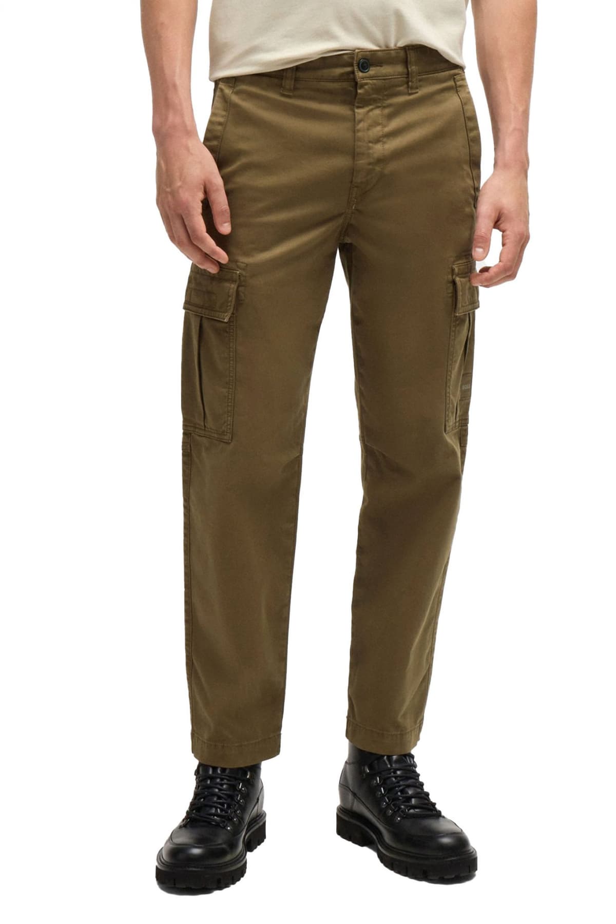 BOSS CASUAL ΠΑΝΤΕΛΟΝΙ CARGO TAPERED FIT SISLA-7-CARGO ΧΑΚΙ