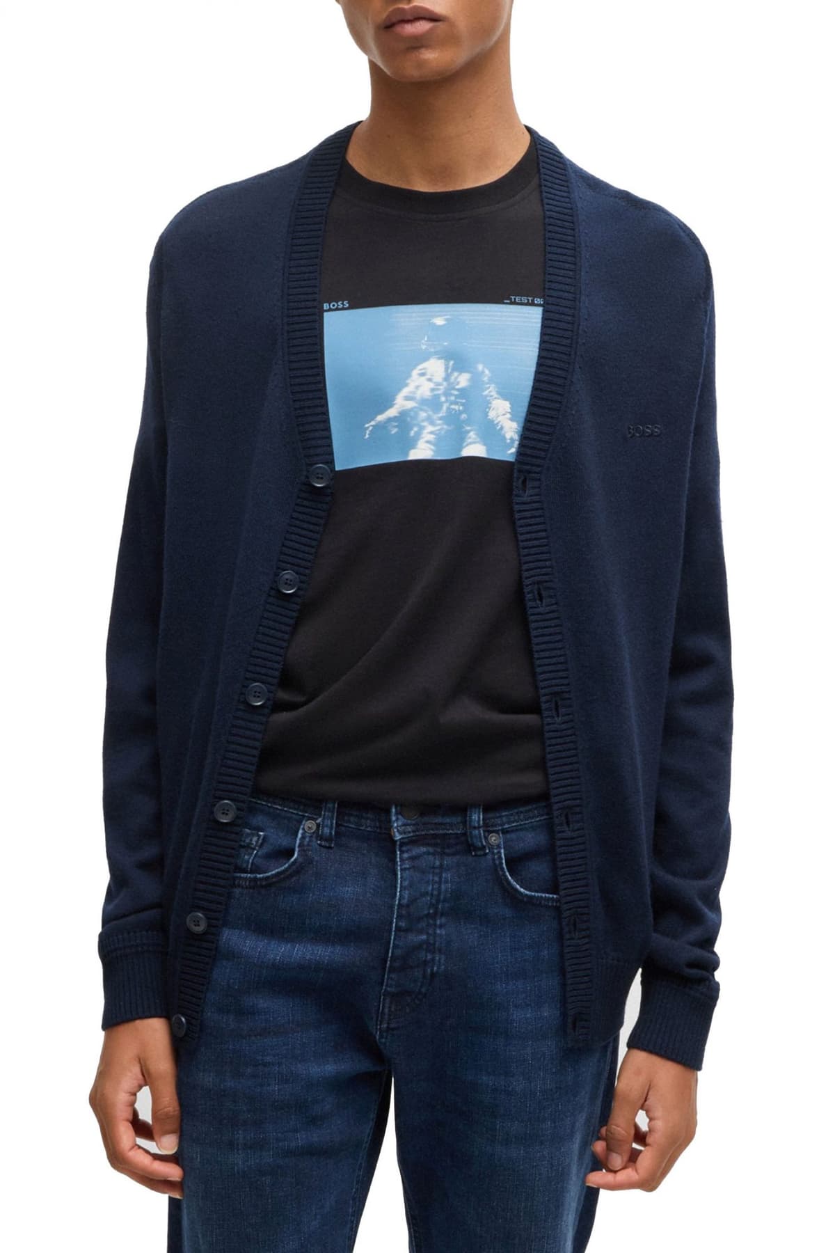 BOSS CASUAL ΠΛΕΚΤΟ FULL BUTTON AVEC CD ΜΠΛΕ