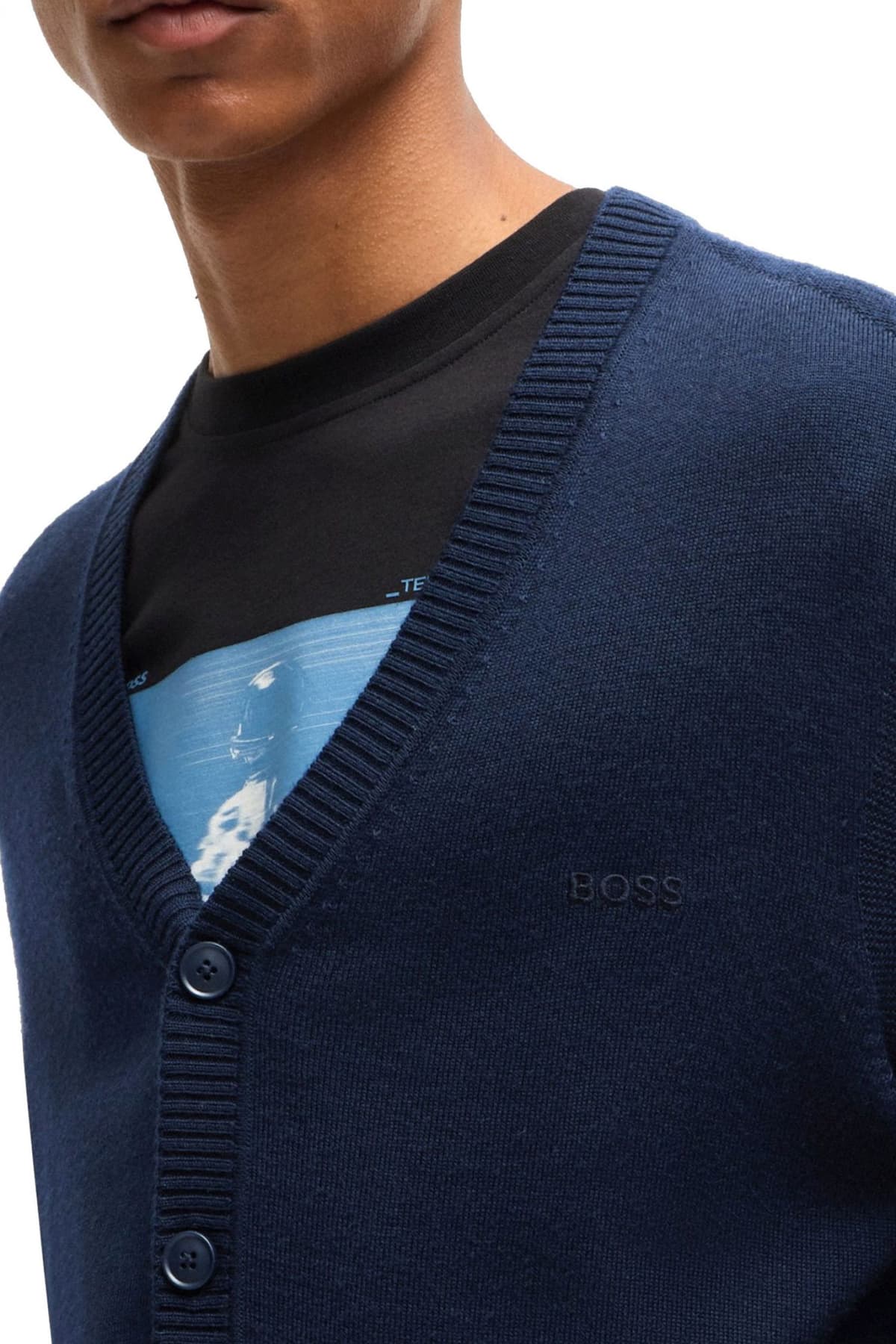 BOSS CASUAL ΠΛΕΚΤΟ FULL BUTTON AVEC CD ΜΠΛΕ