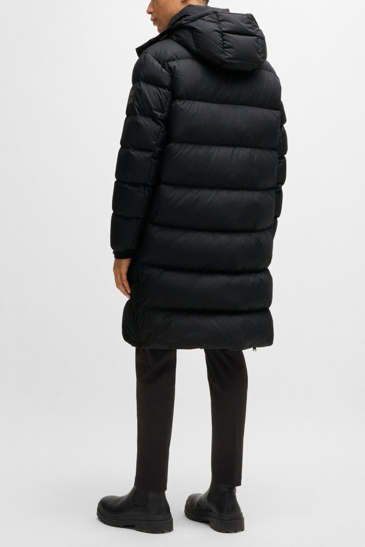 BOSS ΜΠΟΥΦΑΝ PUFFER ΑΠΟΣΠΩΜΕΝΗ ΚΟΥΚΟΥΛΑ H-DONDEN5 ΜΑΥΡΟ