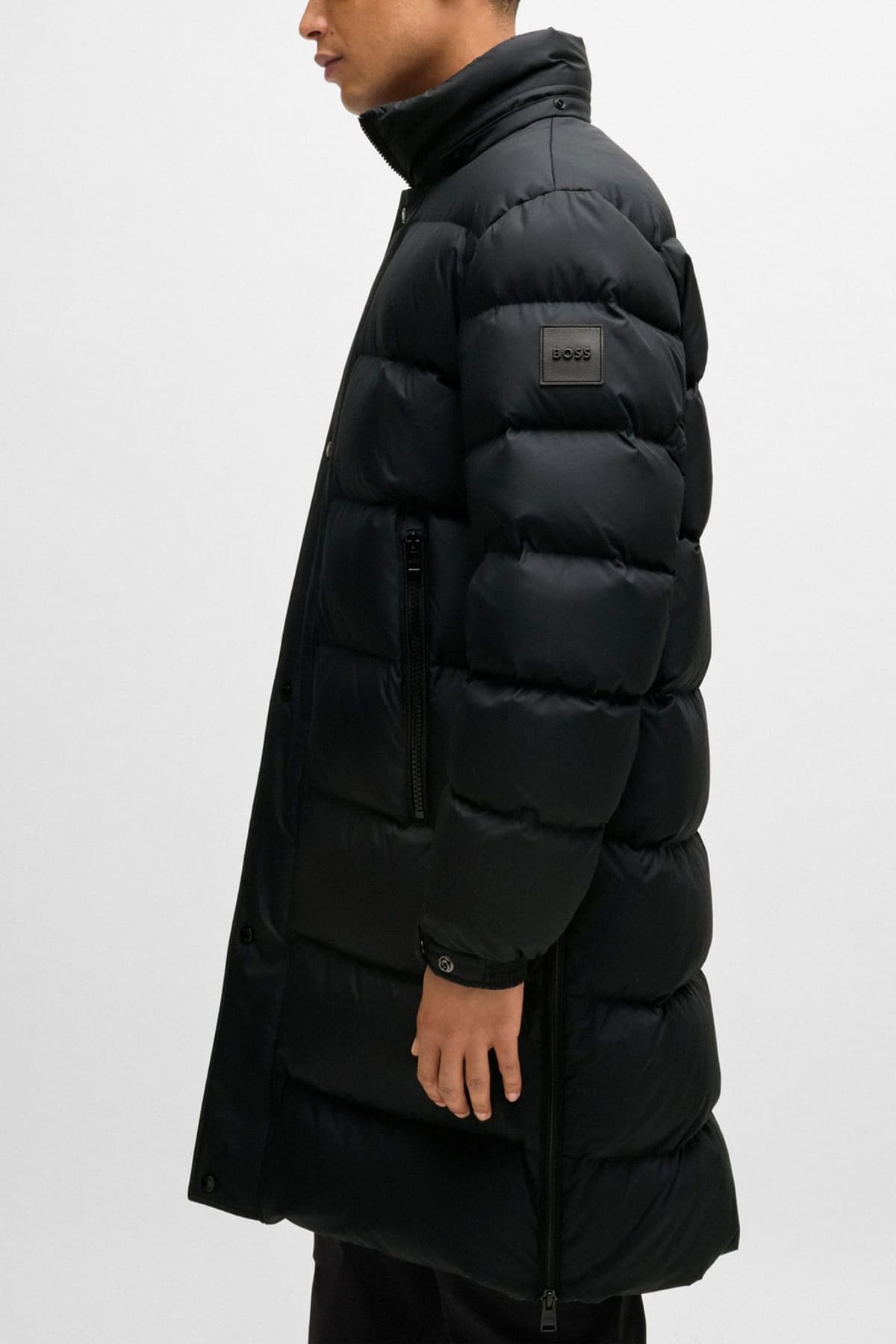 BOSS ΜΠΟΥΦΑΝ PUFFER ΑΠΟΣΠΩΜΕΝΗ ΚΟΥΚΟΥΛΑ H-DONDEN5 ΜΑΥΡΟ