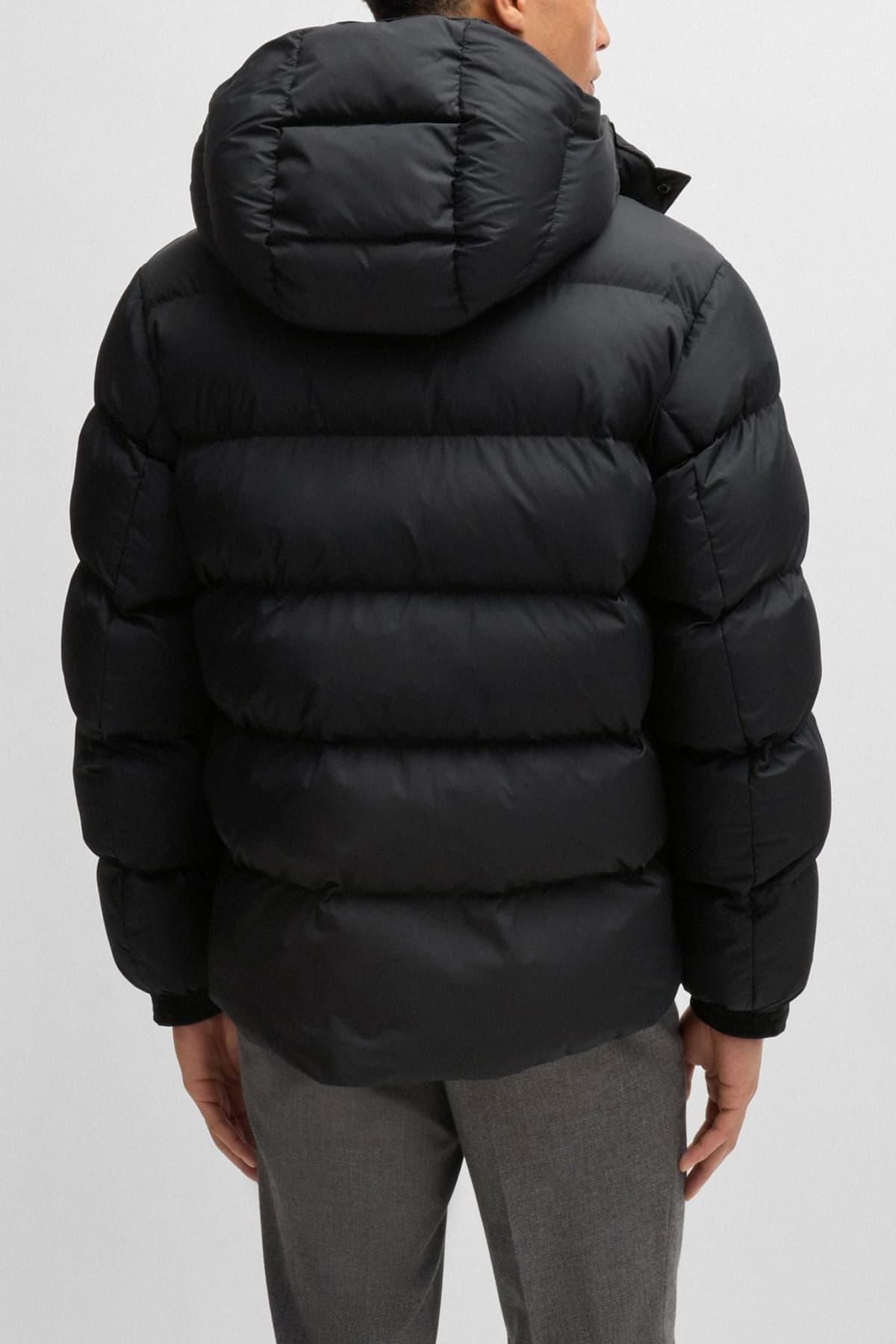 BOSS ΜΠΟΥΦΑΝ PUFFER ΑΠΟΣΠΩΜΕΝΗ ΚΟΥΚΟΥΛΑ H-COMBINIAN3 ΜΑΥΡΟ