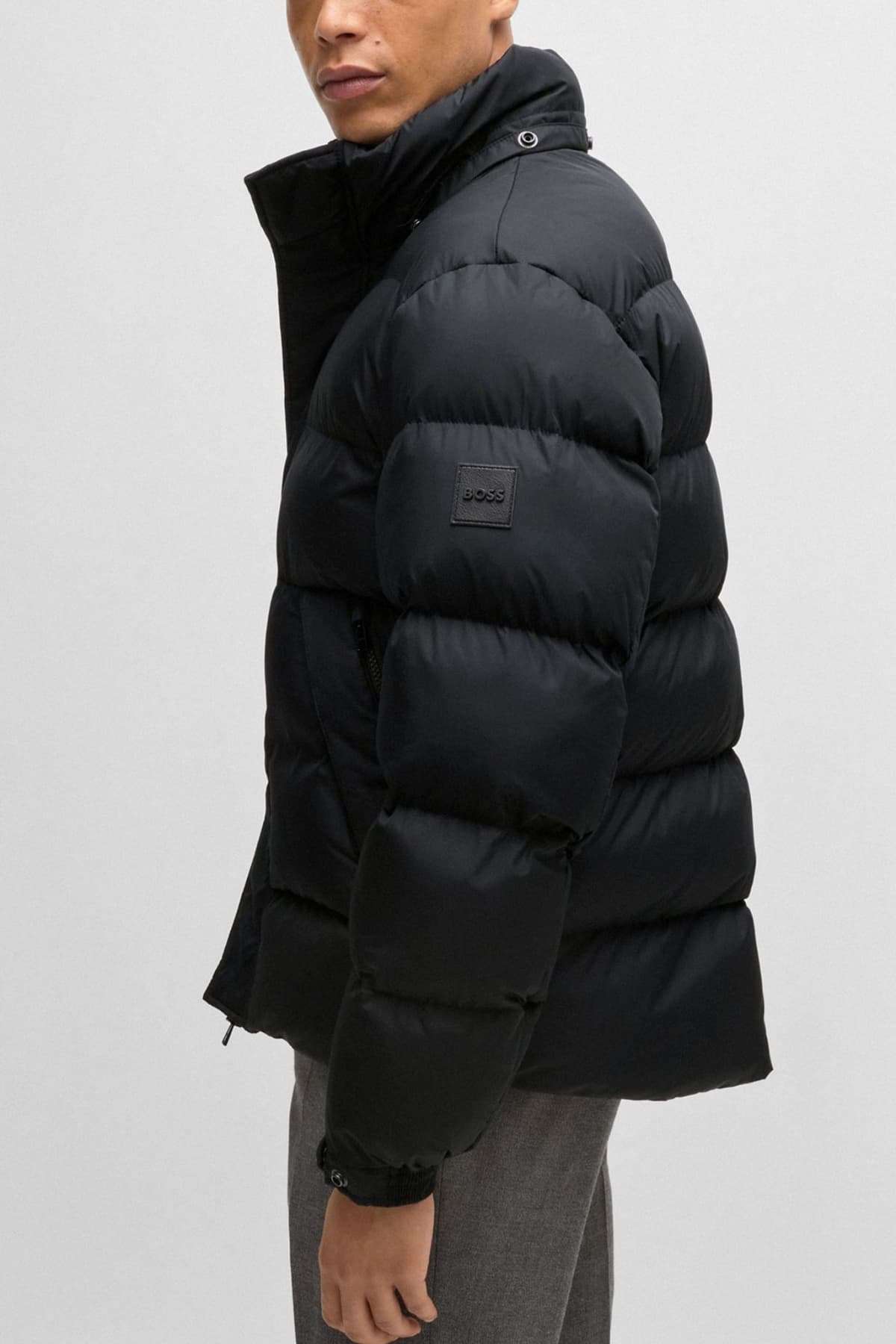 BOSS ΜΠΟΥΦΑΝ PUFFER ΑΠΟΣΠΩΜΕΝΗ ΚΟΥΚΟΥΛΑ H-COMBINIAN3 ΜΑΥΡΟ