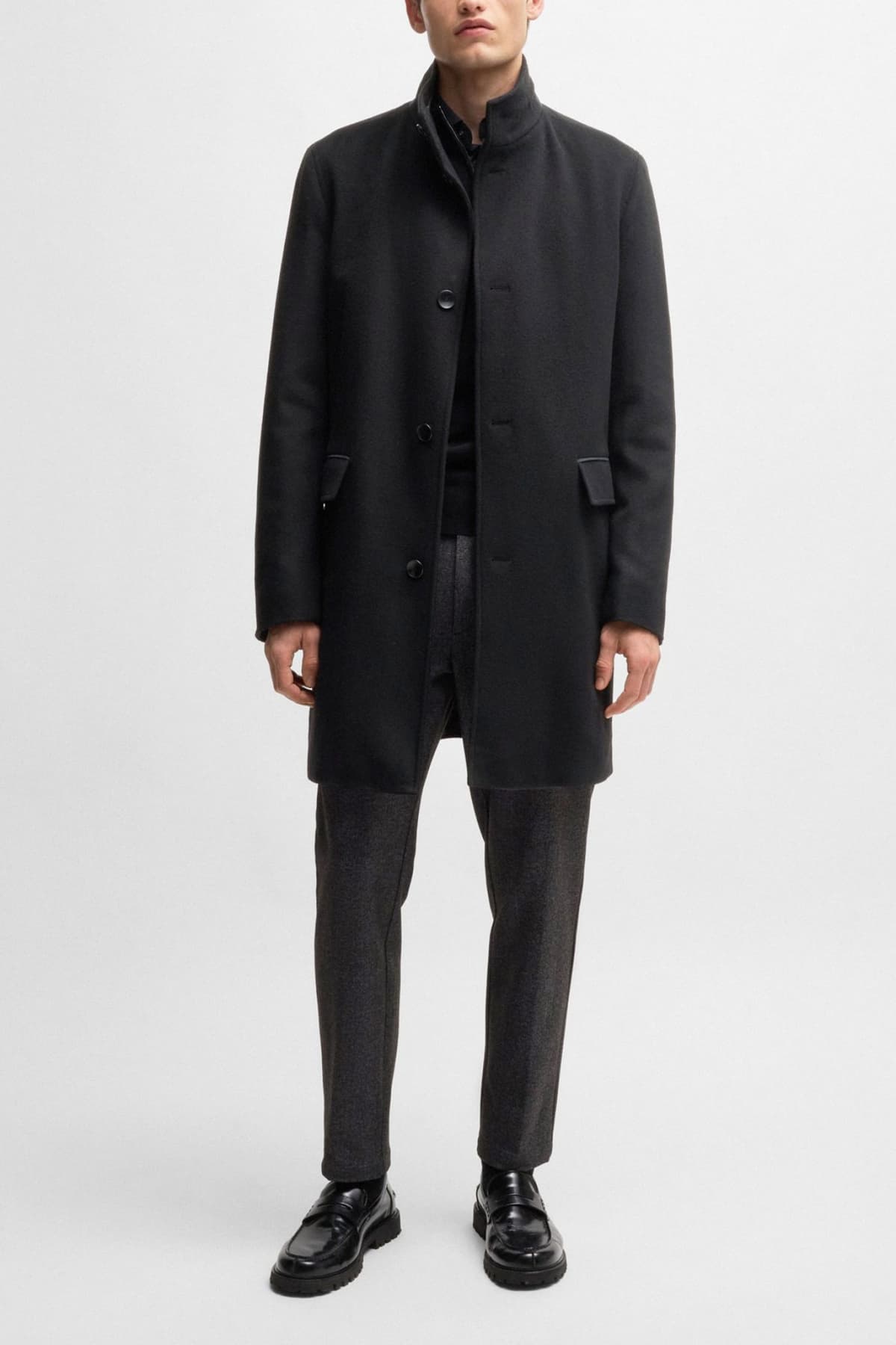 BOSS ΠΑΛΤΟ H-JARED-SU-244 ΜΑΥΡΟ