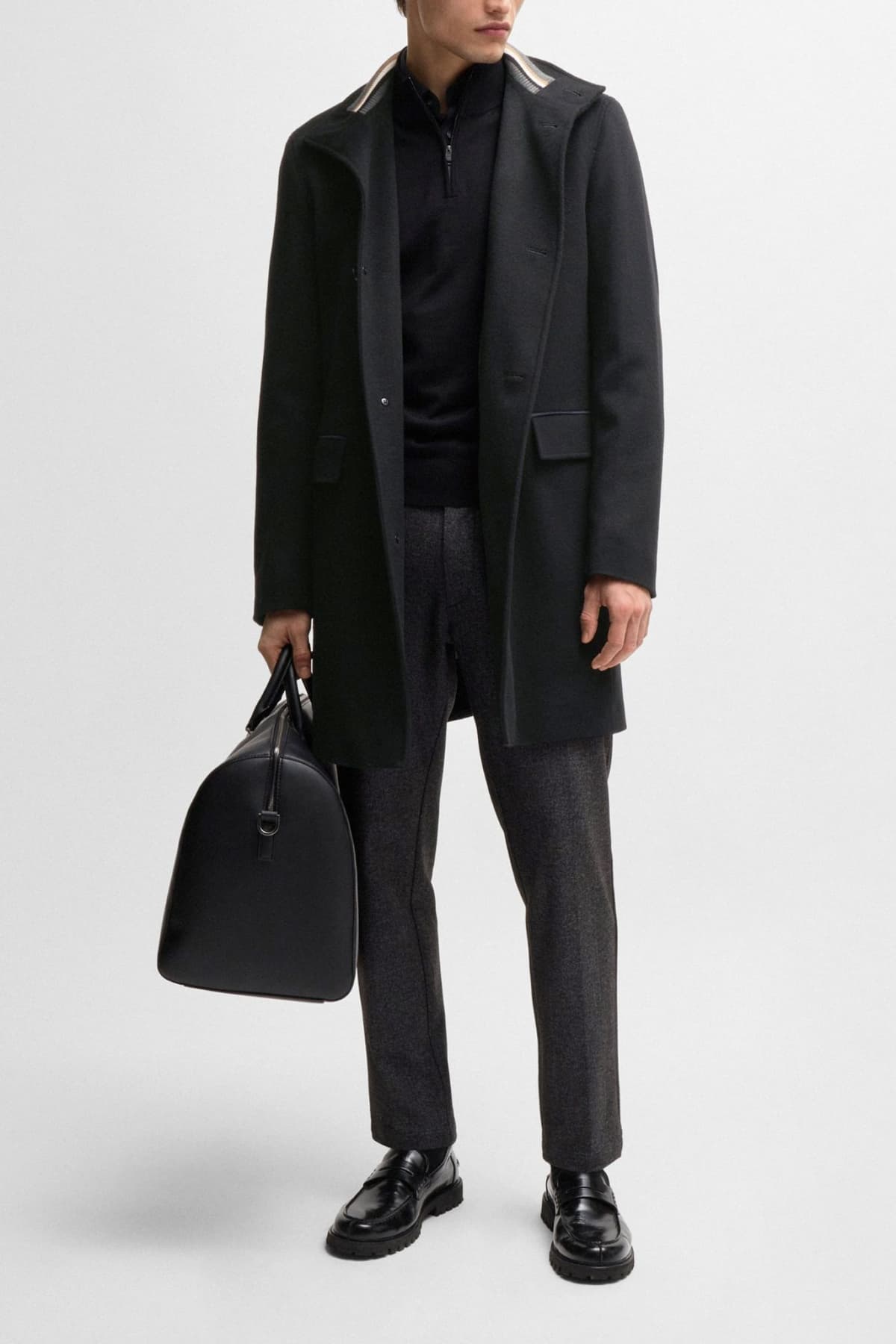 BOSS ΠΑΛΤΟ H-JARED-SU-244 ΜΑΥΡΟ