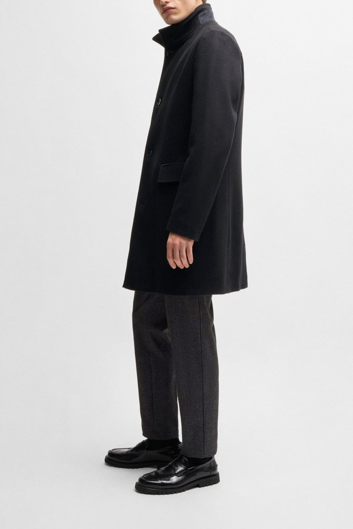 BOSS ΠΑΛΤΟ H-JARED-SU-244 ΜΑΥΡΟ