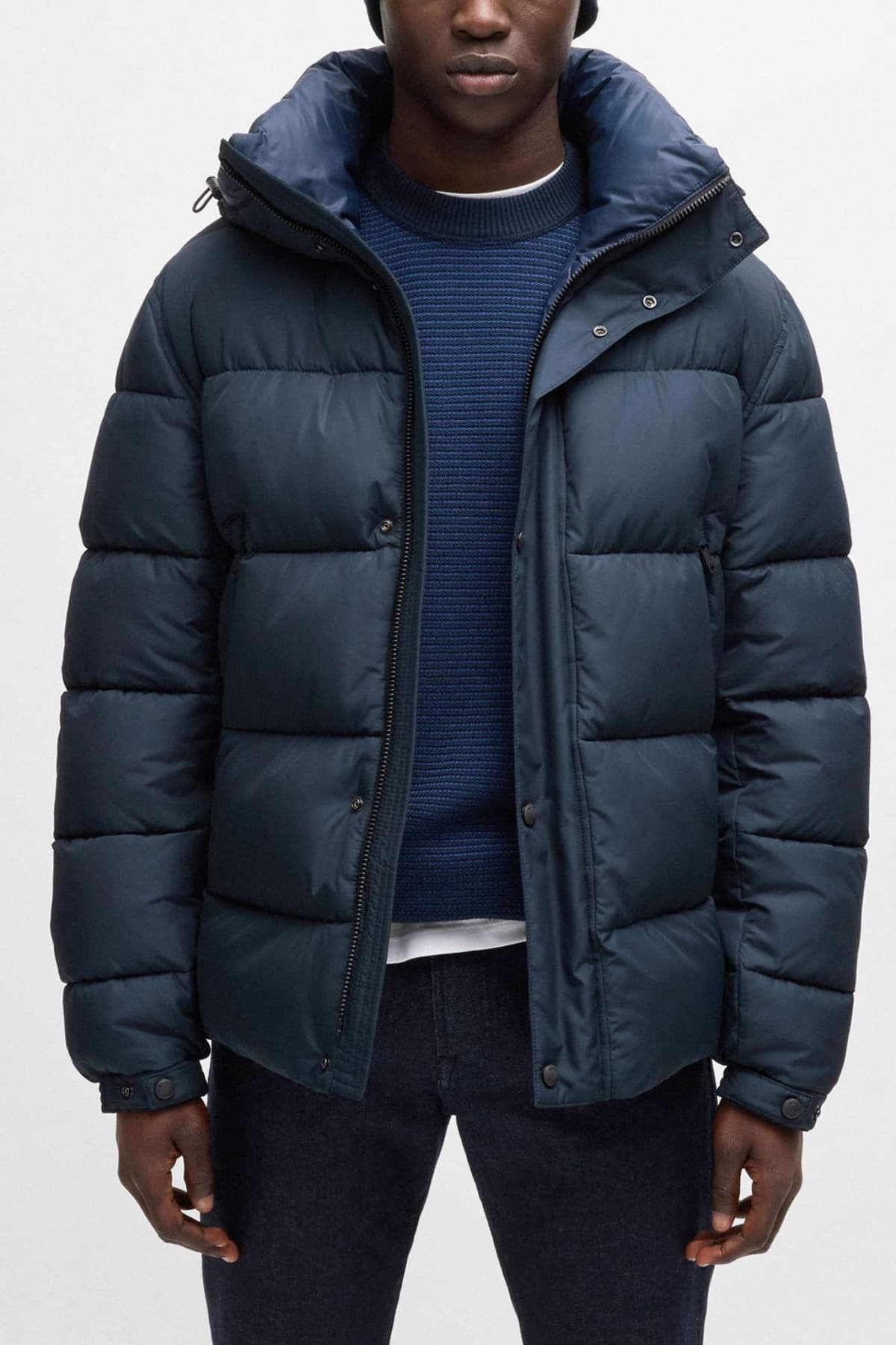 BOSS CASUAL ΜΠΟΥΦΑΝ PUFFER ΚΟΥΚΟΥΛΑ OMARIS ΜΠΛΕ