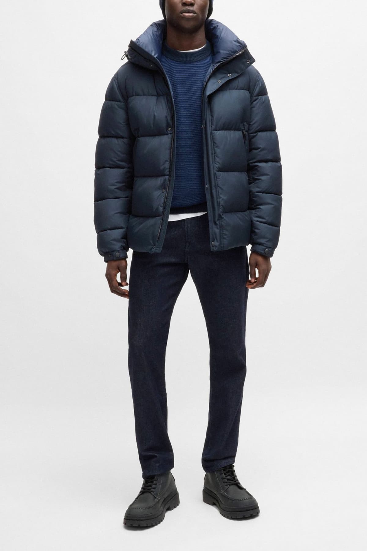 BOSS CASUAL ΜΠΟΥΦΑΝ PUFFER ΚΟΥΚΟΥΛΑ OMARIS ΜΠΛΕ