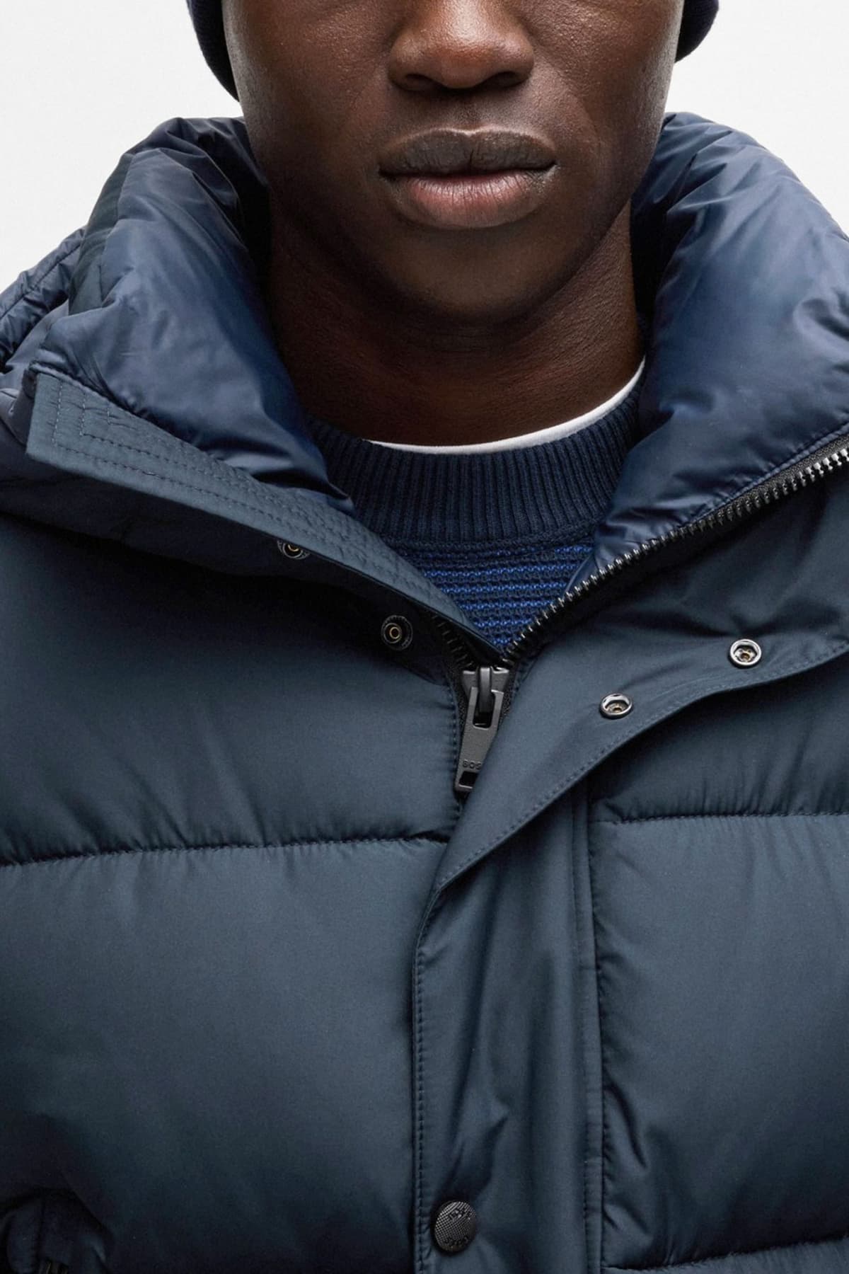 BOSS CASUAL ΜΠΟΥΦΑΝ PUFFER ΚΟΥΚΟΥΛΑ OMARIS ΜΠΛΕ