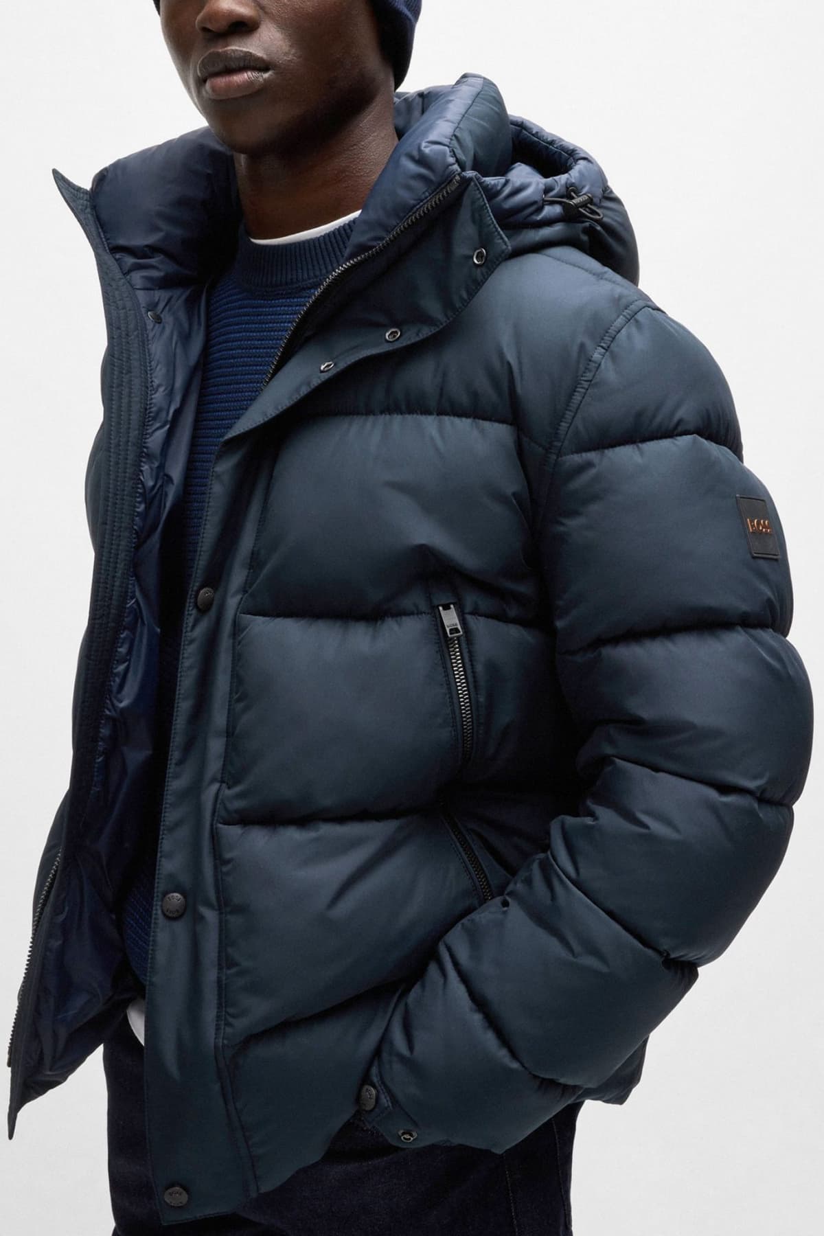 BOSS CASUAL ΜΠΟΥΦΑΝ PUFFER ΚΟΥΚΟΥΛΑ OMARIS ΜΠΛΕ