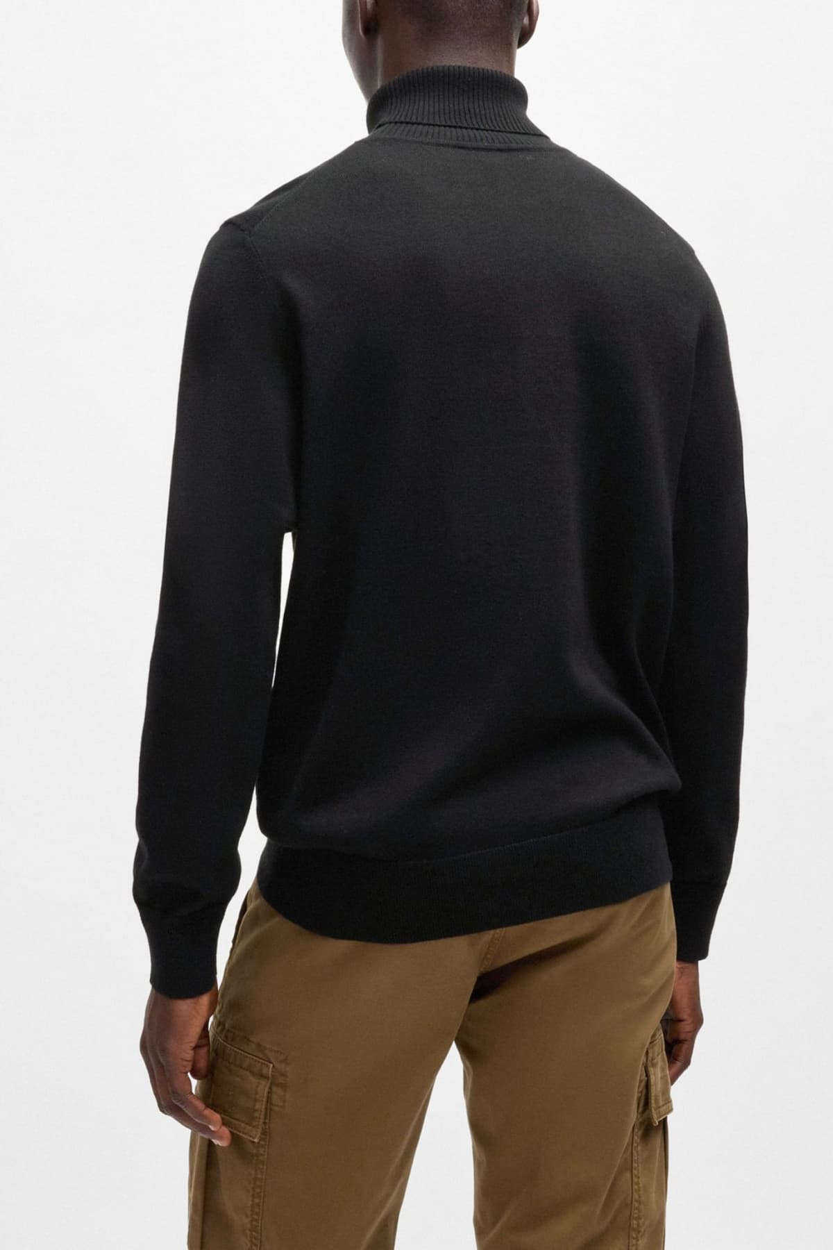 BOSS CASUAL ΠΛΕΚΤΟ TURTLE NECK AKIRO_S ΜΑΥΡΟ