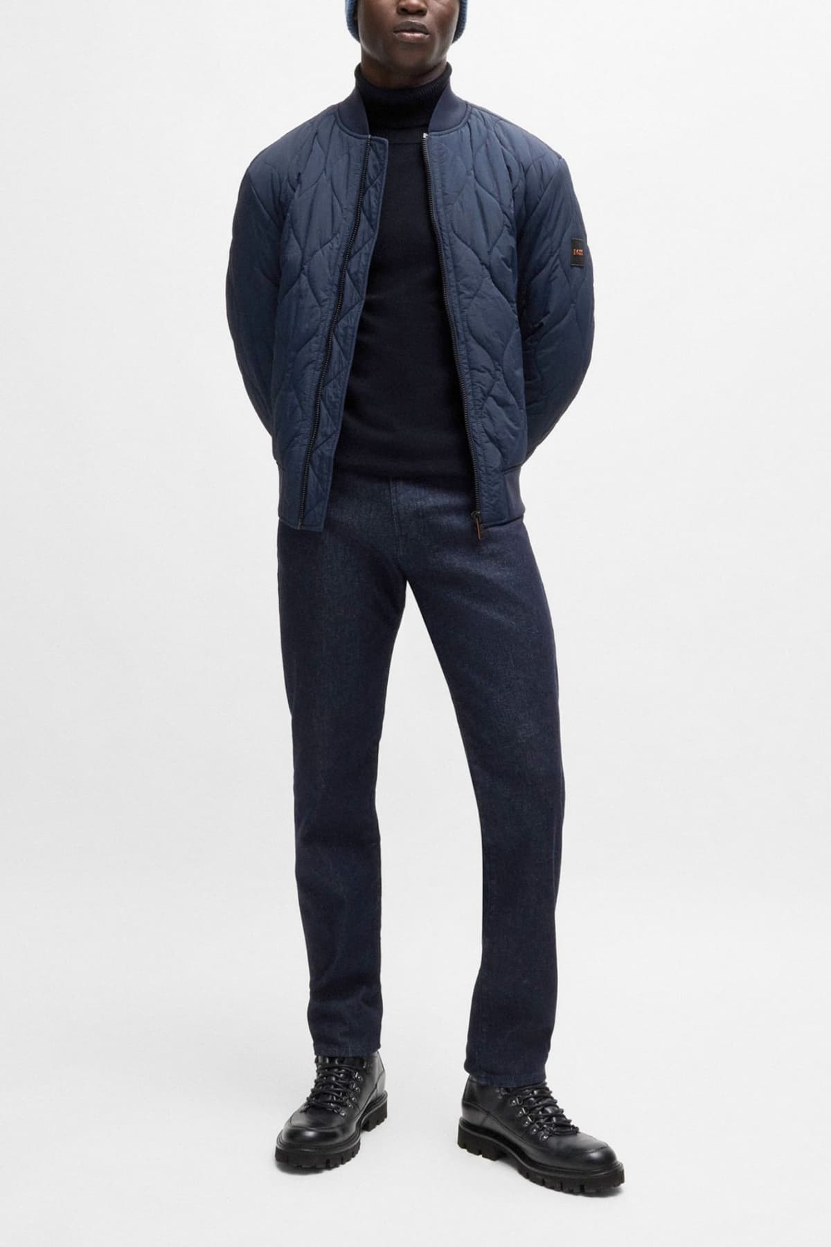 BOSS CASUAL ΠΛΕΚΤΟ TURTLE NECK AKIRO_S ΜΠΛΕ